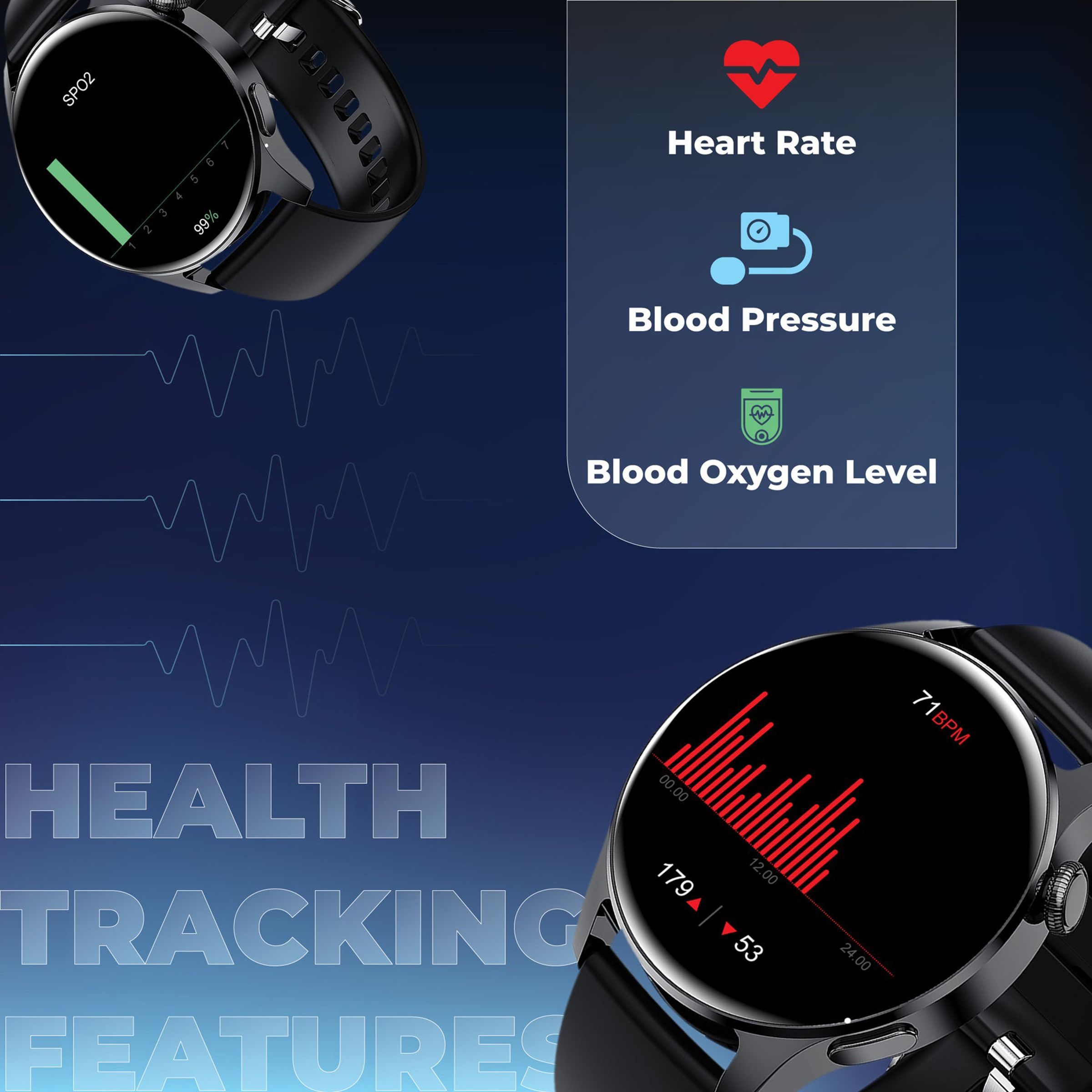 HAMMER Pulse 4.0 Smartwatch with Bluetooth Calling (52mm HD Display, IP67 Water Resistant, Black Strap)_4