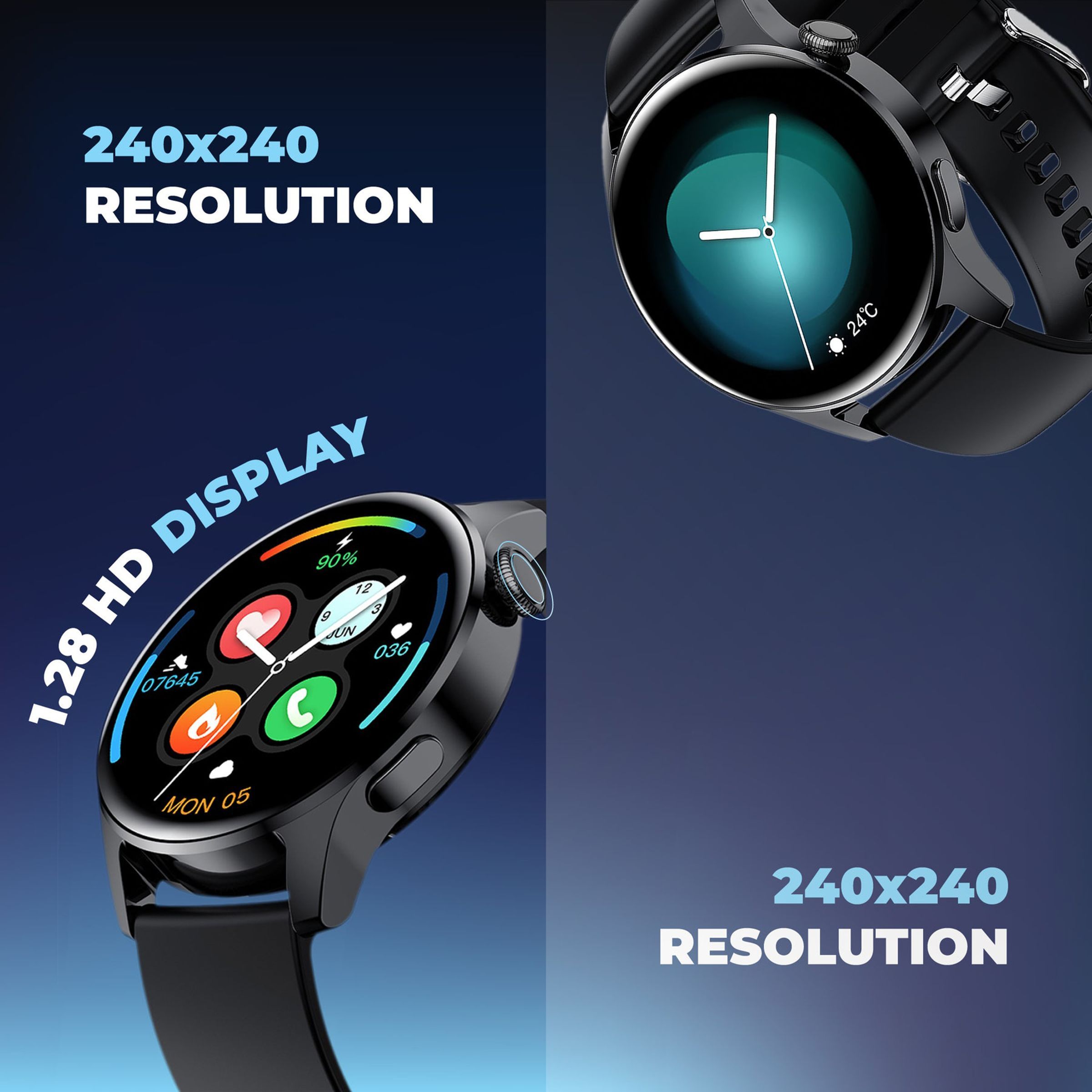 HAMMER Pulse 4.0 Smartwatch with Bluetooth Calling (52mm HD Display, IP67 Water Resistant, Black Strap)_5