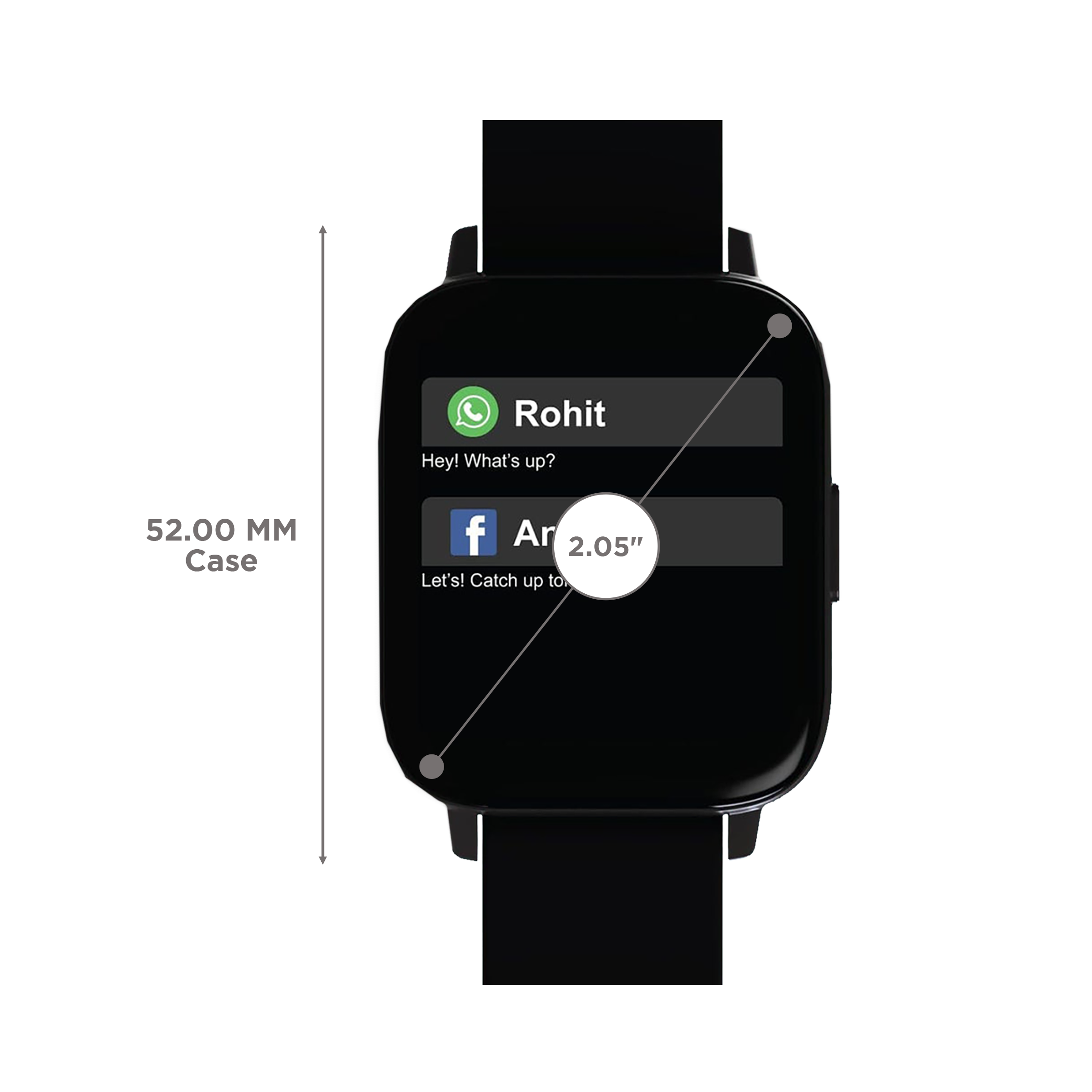 HAMMER Pulse 4.0 Smartwatch with Bluetooth Calling (52mm HD Display, IP67 Water Resistant, Black Strap)_3