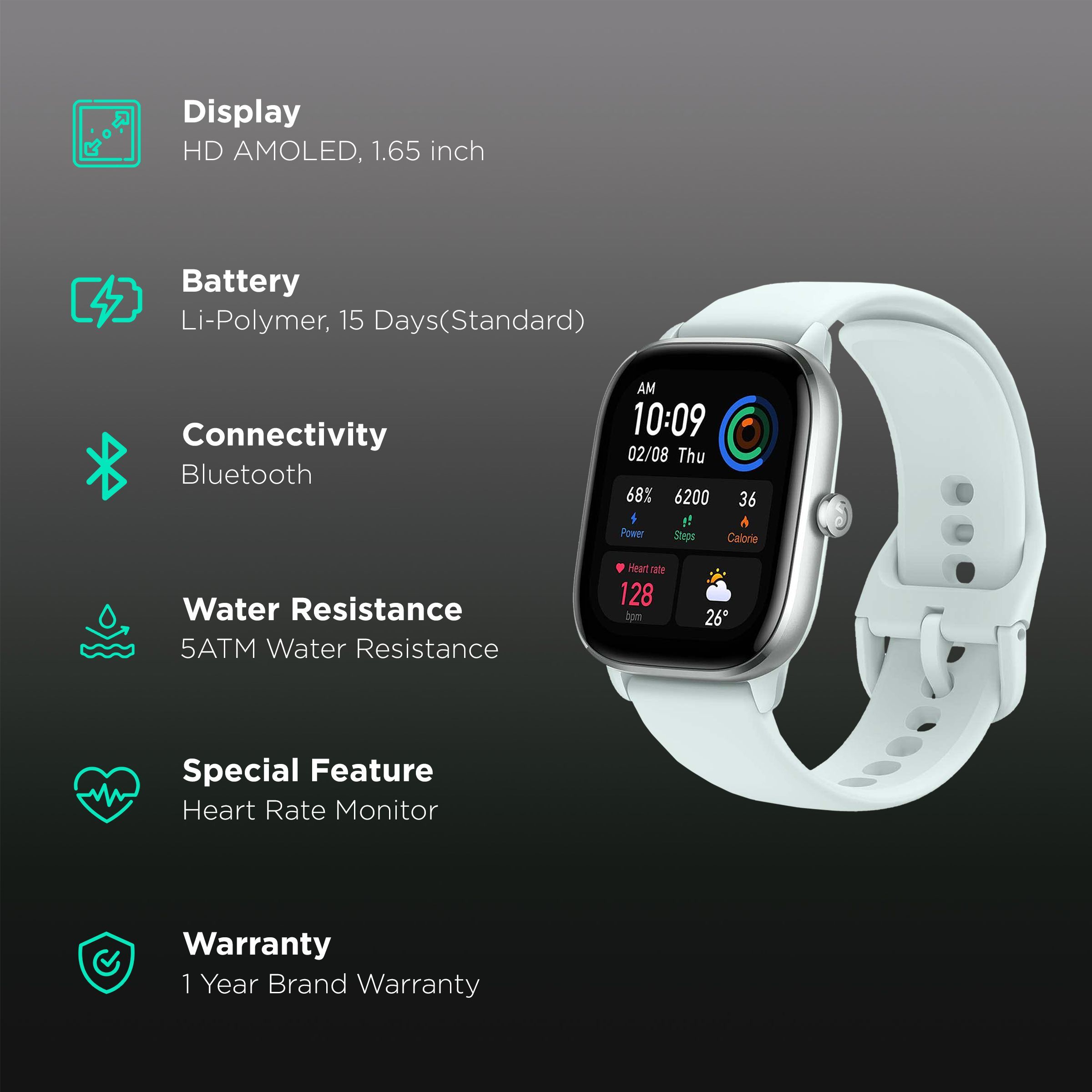 Amazfit GTS 4 Mini Smartwatch with Activity Tracker (41.91mm HD AMOLED Display, 5ATM Water Resistant, Blue Strap) Amazfit GTS 4 Mini Smartwatch with Activity Tracker (41.91mm HD AMOLED Display, 5ATM Water Resistant, Blue Strap)_2