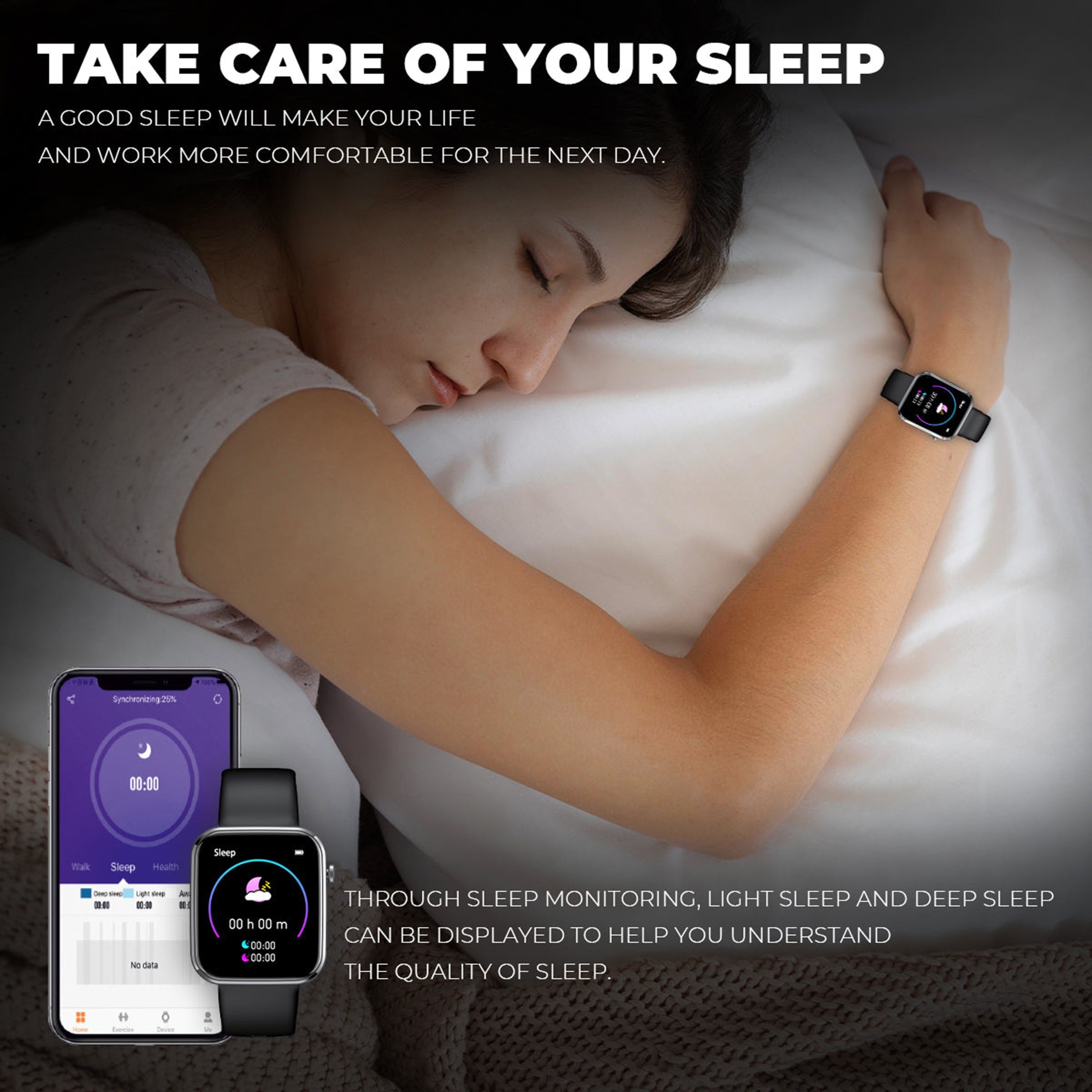 JUST CORSECA Sportivo Smartwatch with Activity Tracker (42.92mm HD LCD Display, IP67 Water Resistant, Black Strap)_4