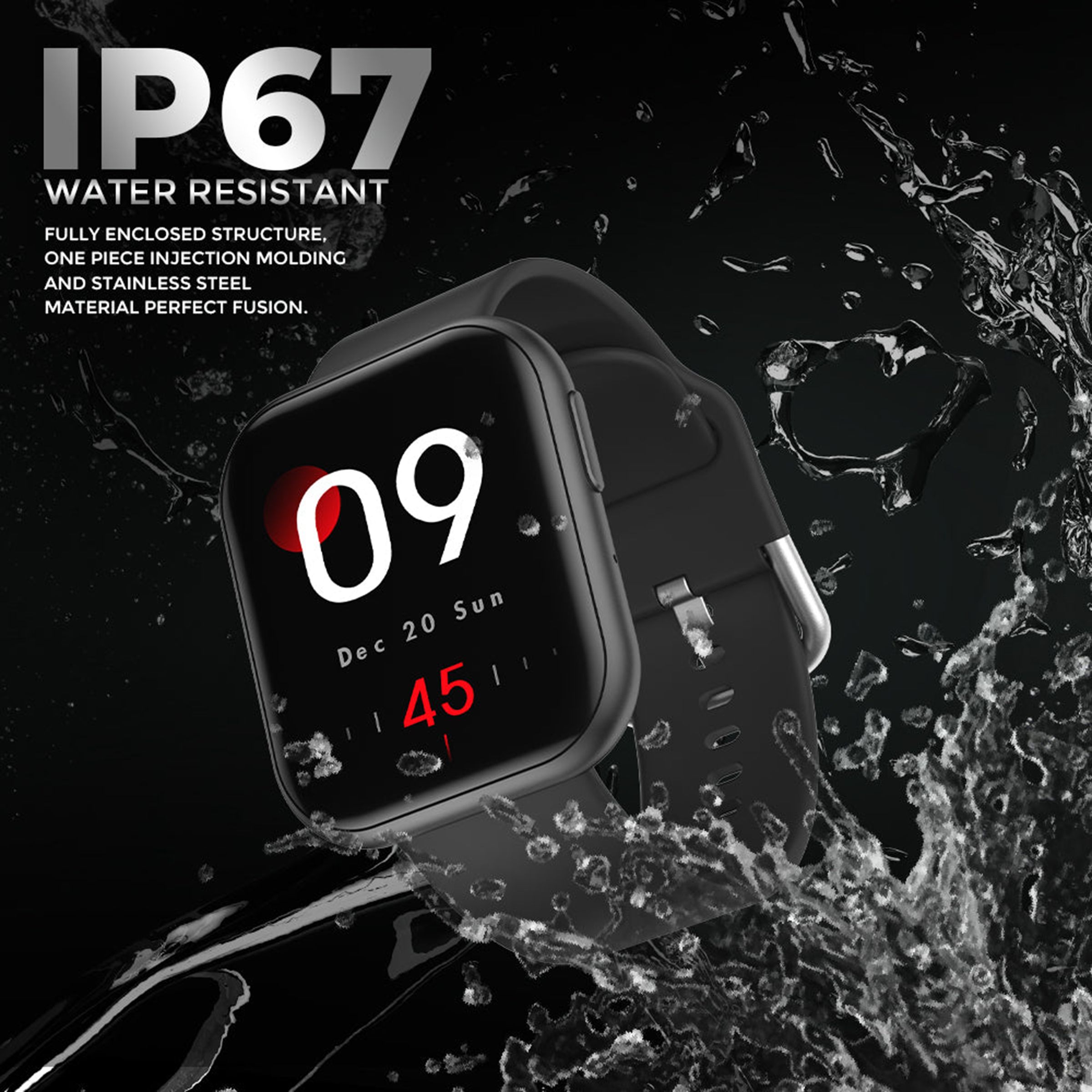 JUST CORSECA Snugar Smartwatch with Bluetooth Calling (42.92mm LCD Color Display, IP67 Water Resistant, Black Strap)_6