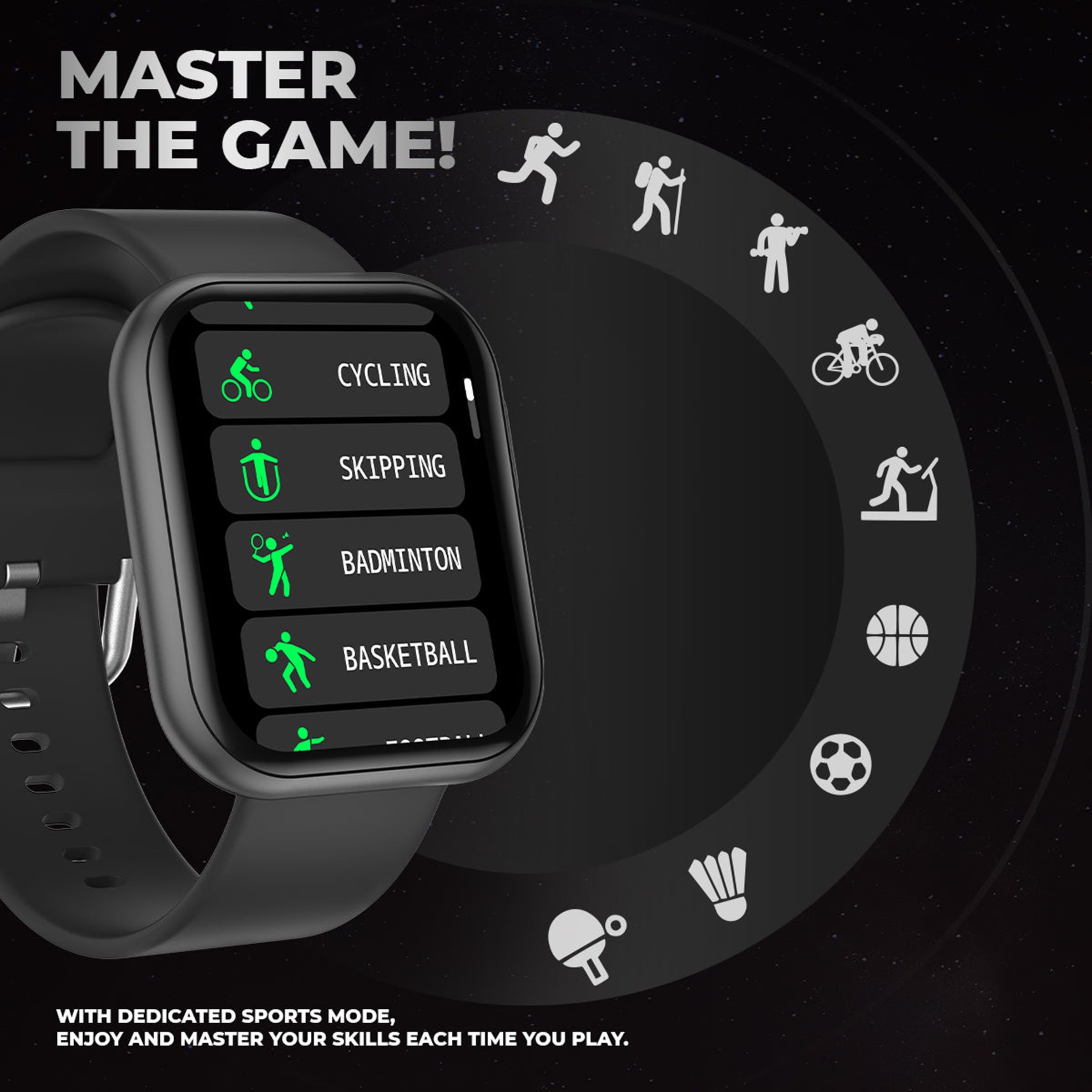 JUST CORSECA Snugar Smartwatch with Bluetooth Calling (42.92mm LCD Color Display, IP67 Water Resistant, Black Strap)_8