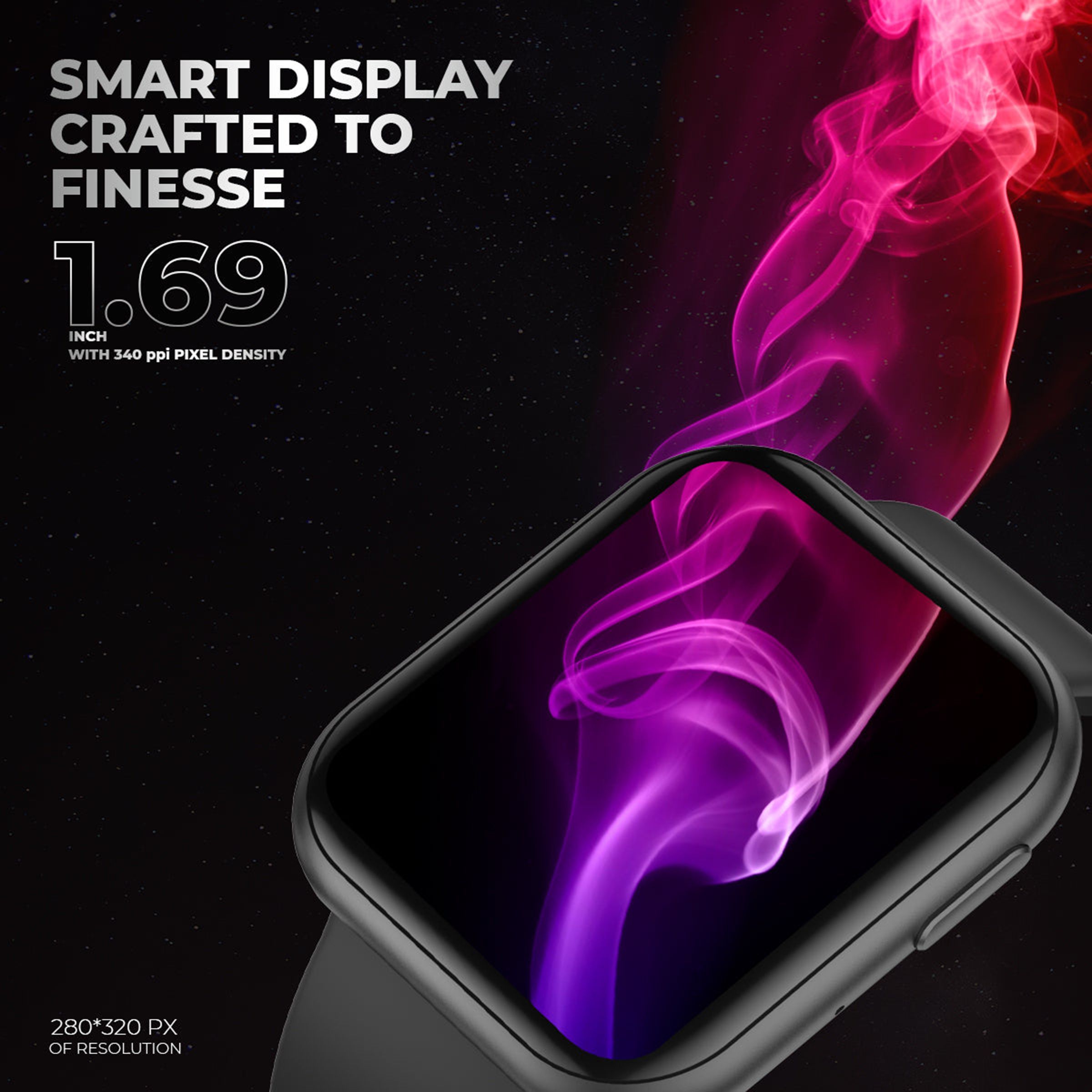 JUST CORSECA Snugar Smartwatch with Bluetooth Calling (42.92mm LCD Color Display, IP67 Water Resistant, Black Strap)_10