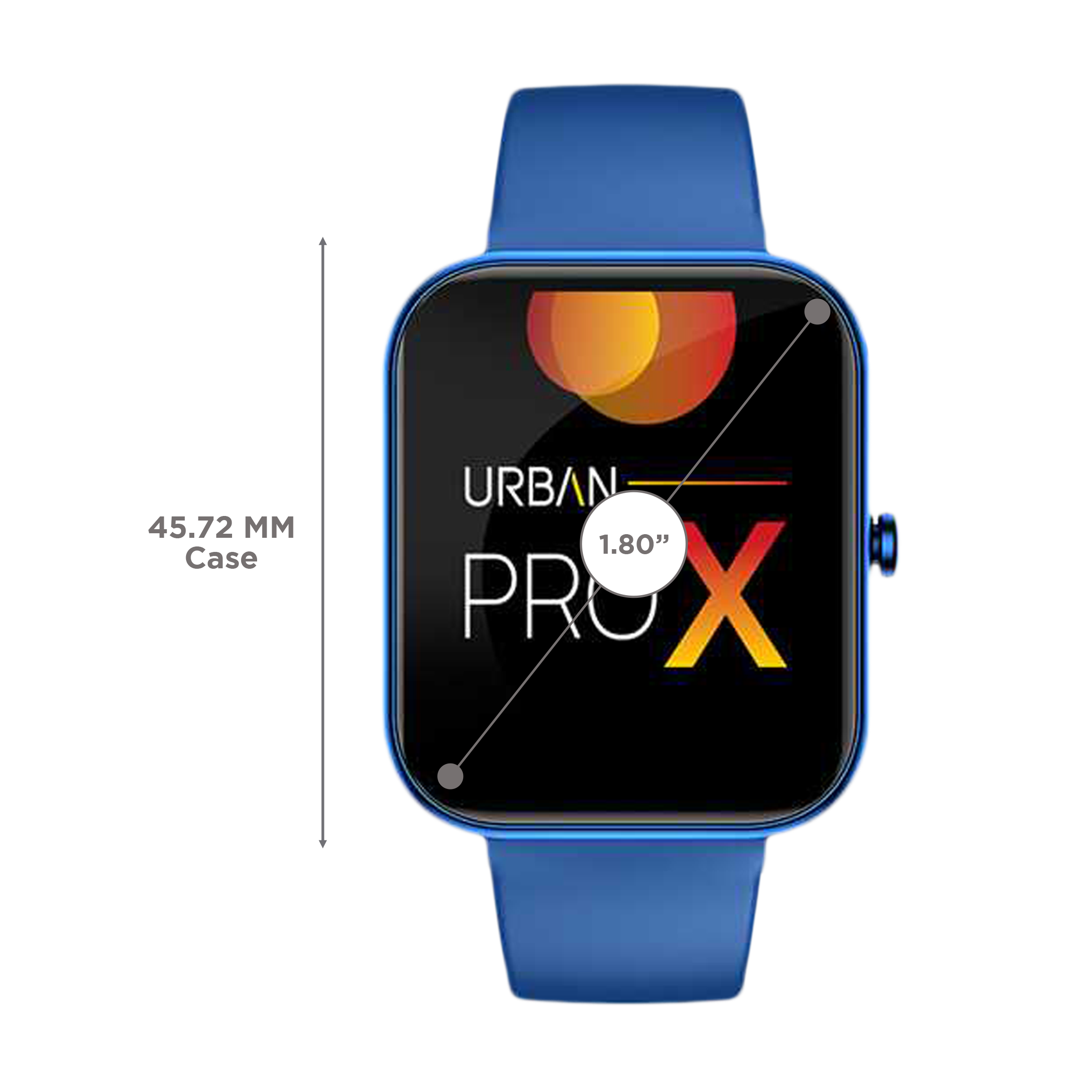 in base Urban PRO X Smartwatch with Bluetooth Calling (45.72mm IPS TFT Display, Water Resistant, Blue Strap)_3