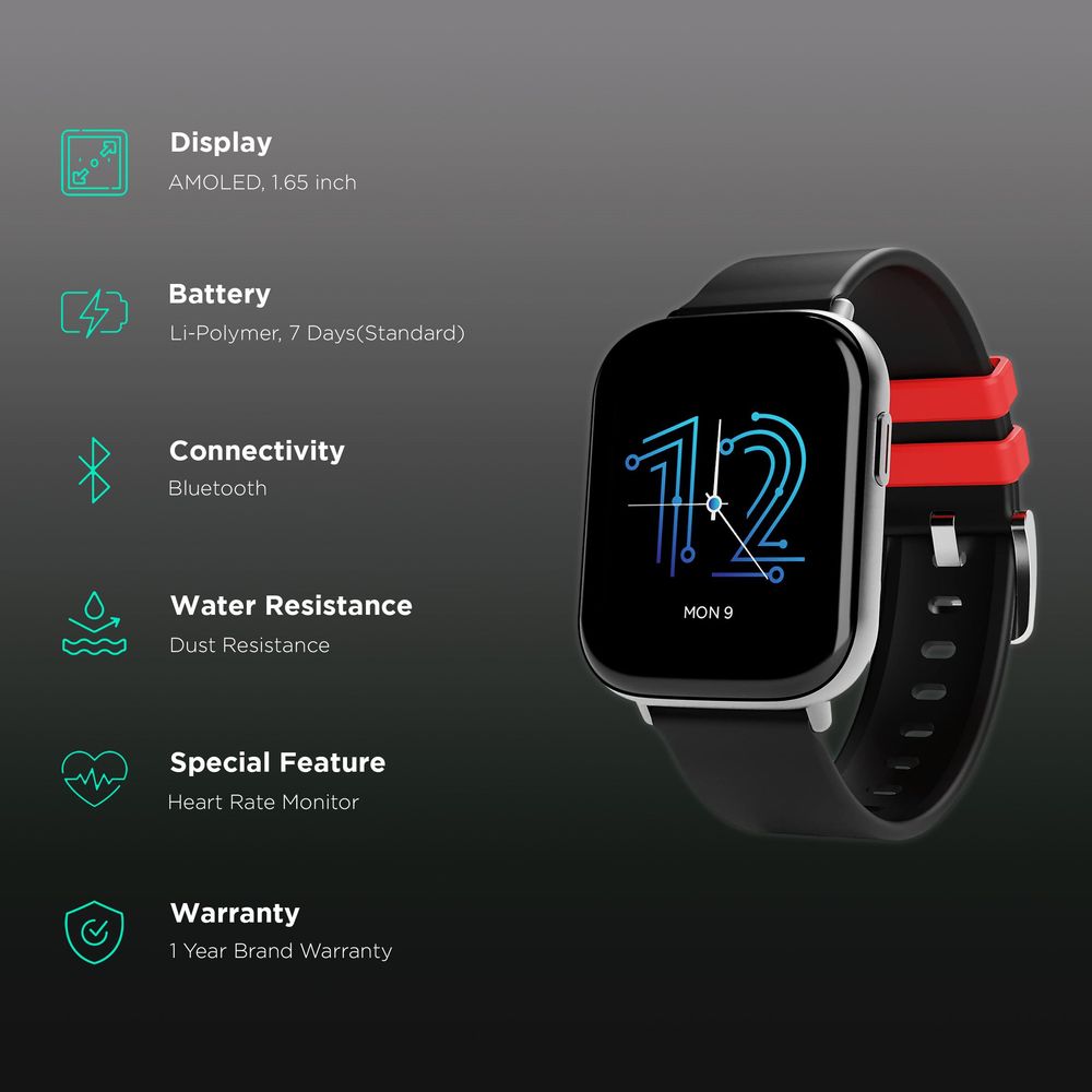 Buy boAt Matrix Smartwatch with Activity Tracker (41.91mm, AMOLED ...