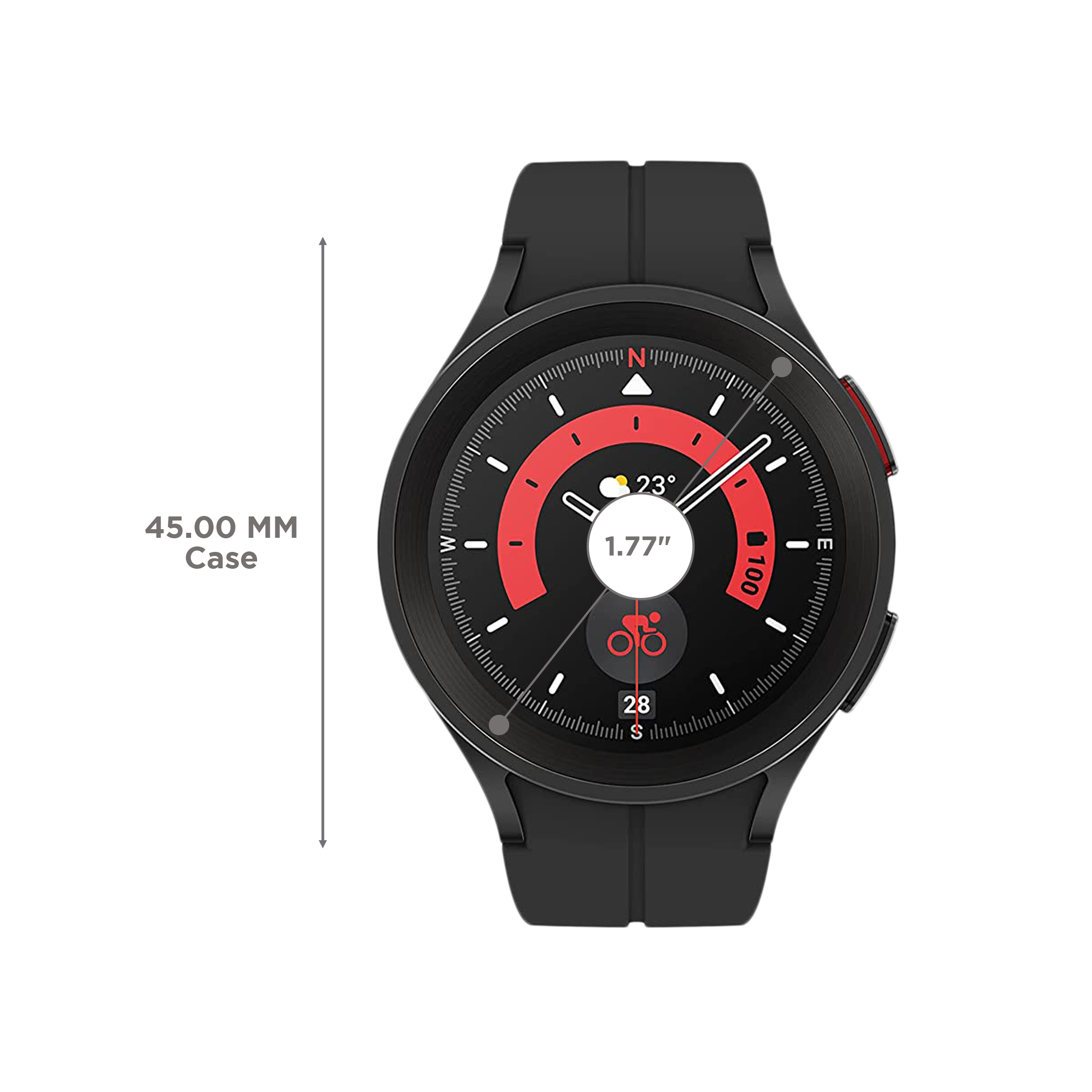 SAMSUNG Galaxy Watch5 Pro GPS+Wi-Fi+Bluetooth Wear OS Smartwatch (45mm Super AMOLED Display, Water Resistant, Black Titanium Strap)_3