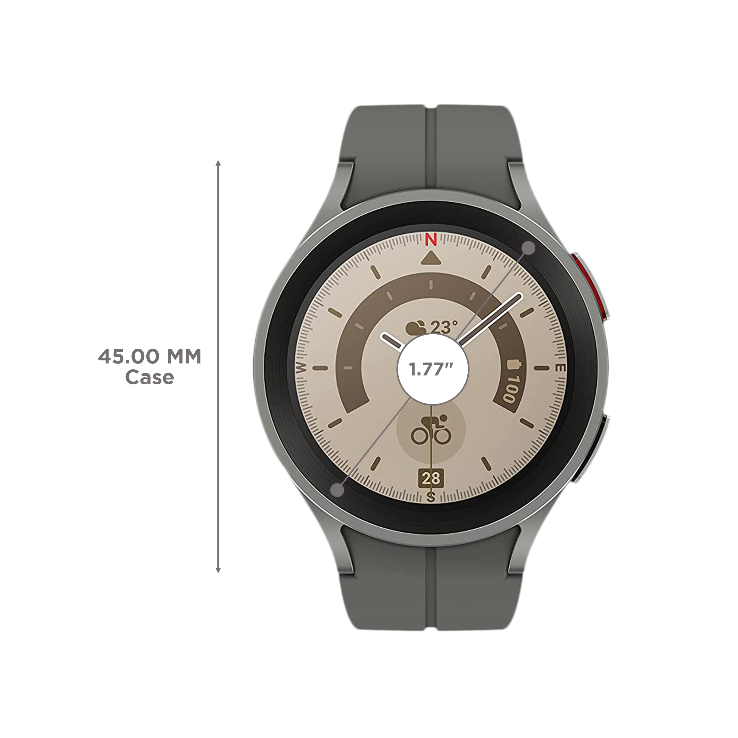 SAMSUNG Galaxy Watch5 Pro GPS+Wi-Fi+Bluetooth Wear OS Smartwatch (45mm Super AMOLED Display, Water Resistant, Grey Titanium Strap)_3