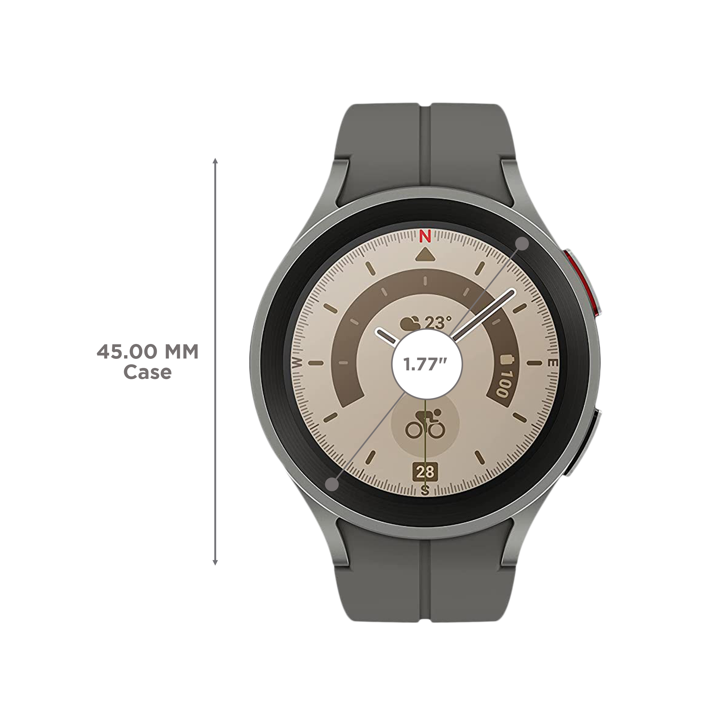 SAMSUNG Galaxy Watch5 Pro GPS+Wi-Fi+4G SIM+Bluetooth Wear OS Smartwatch (45mm Super AMOLED Display, Water Resistant, Grey Titanium Strap)_3