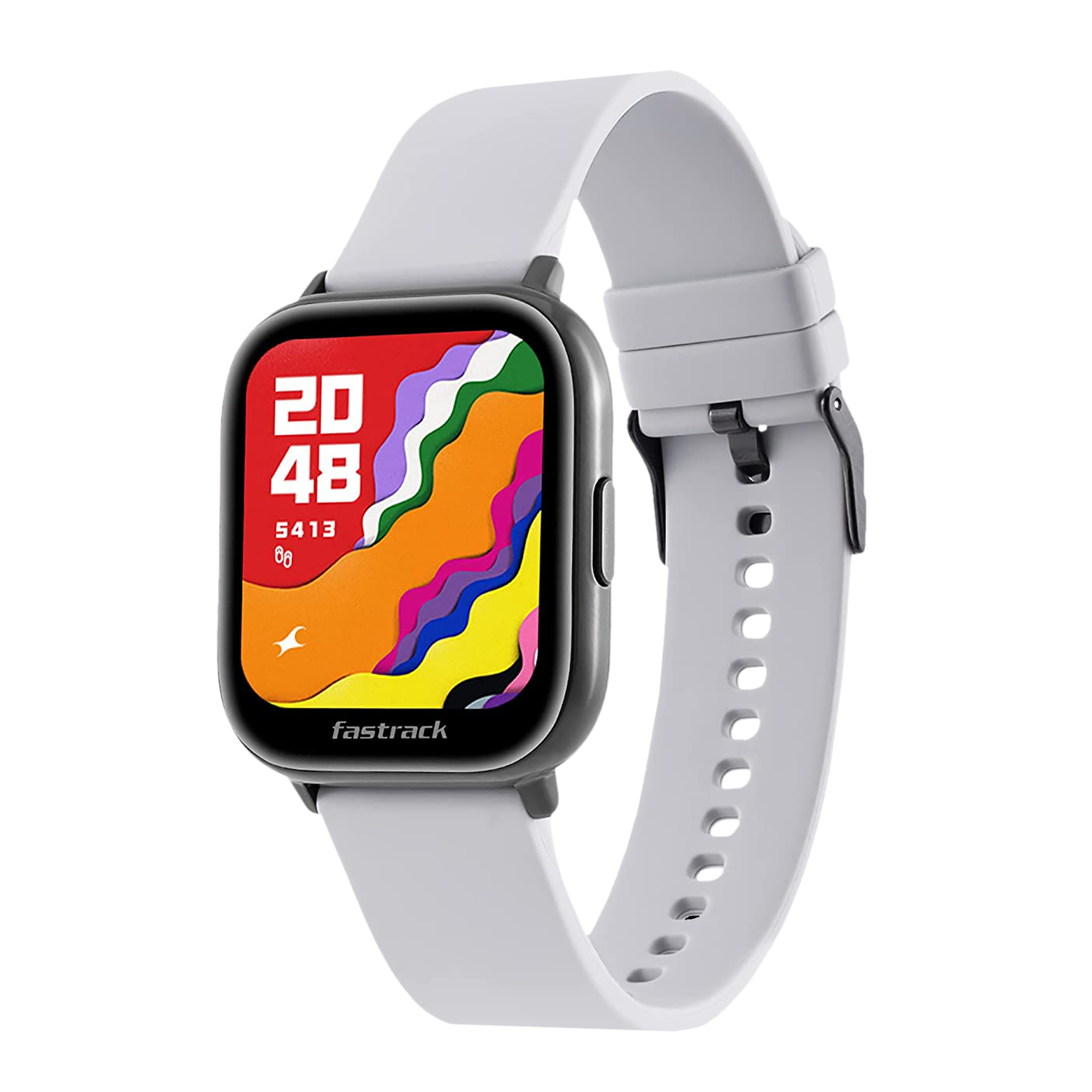 fastrack Reflex Vybe Smartwatch with Activity Tracker (38.10mm HD Display, IP68 Water Resistant, Grey Strap)_4