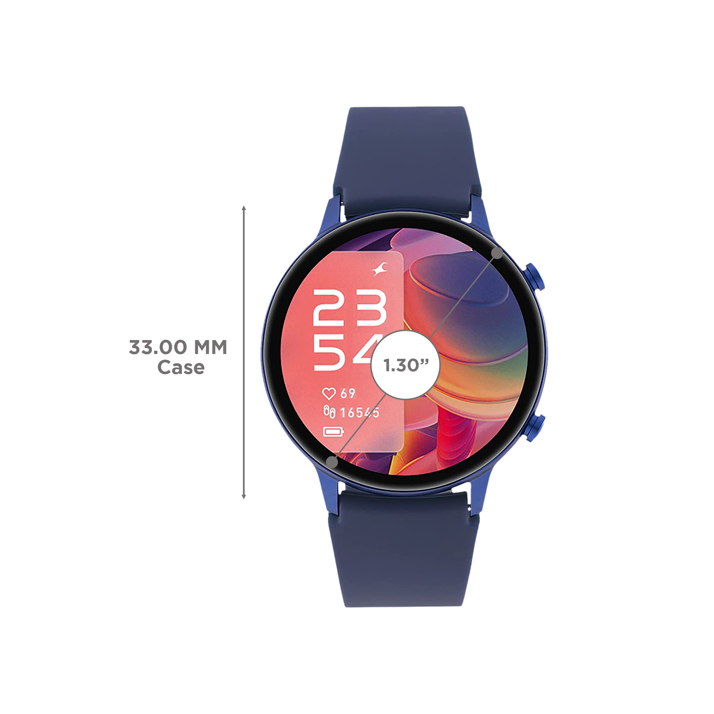 fastrack Reflex Play Plus Smartwatch with Bluetooth Calling (33.02mm AMOLED Display, IP68 Water Resistant, Blue Strap)_3