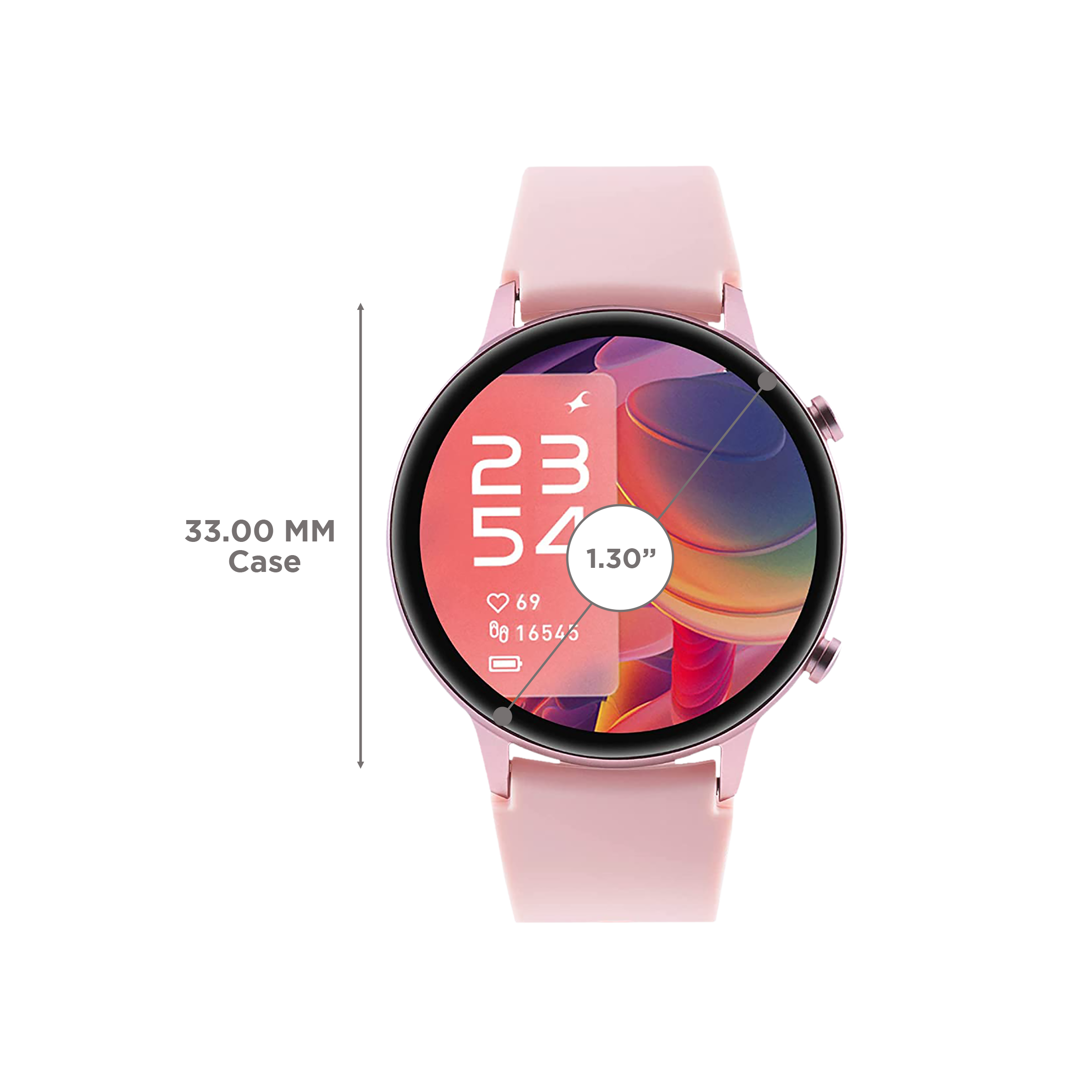 fastrack Reflex Play Plus Smartwatch with Bluetooth Calling (33.02mm AMOLED Display, IP68 Water Resistant, Pink Strap)_3