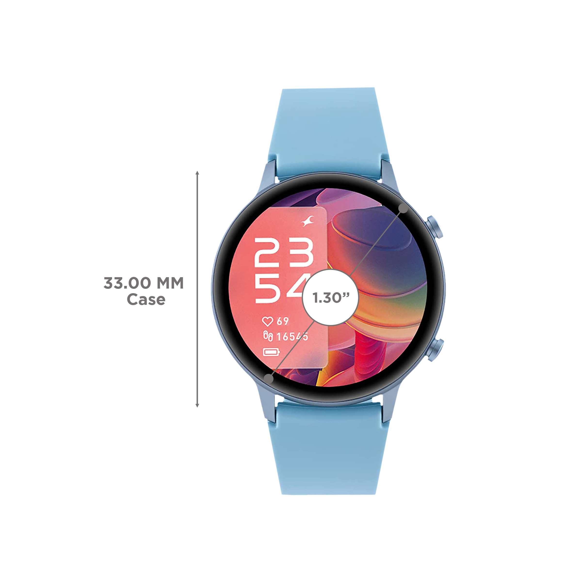 fastrack Reflex Play Plus Smartwatch with Bluetooth Calling (33.02mm AMOLED Display, IP68 Water Resistant, Aqua Blue Strap)_3