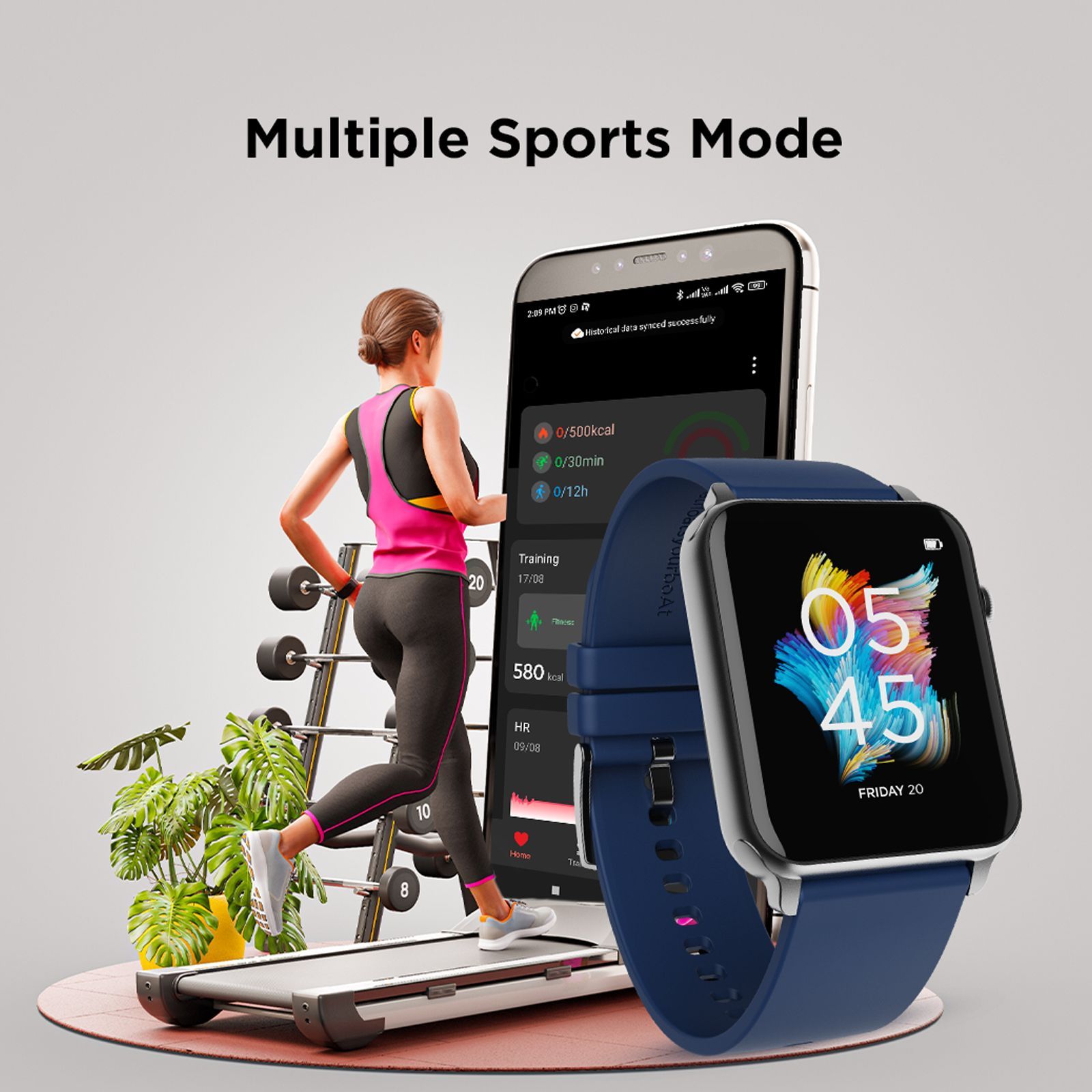 boAt Wave Voice Smartwatch with Bluetooth Calling (42.92mm HD Display, IP68 Water Resistant, Ink Blue Strap)_5