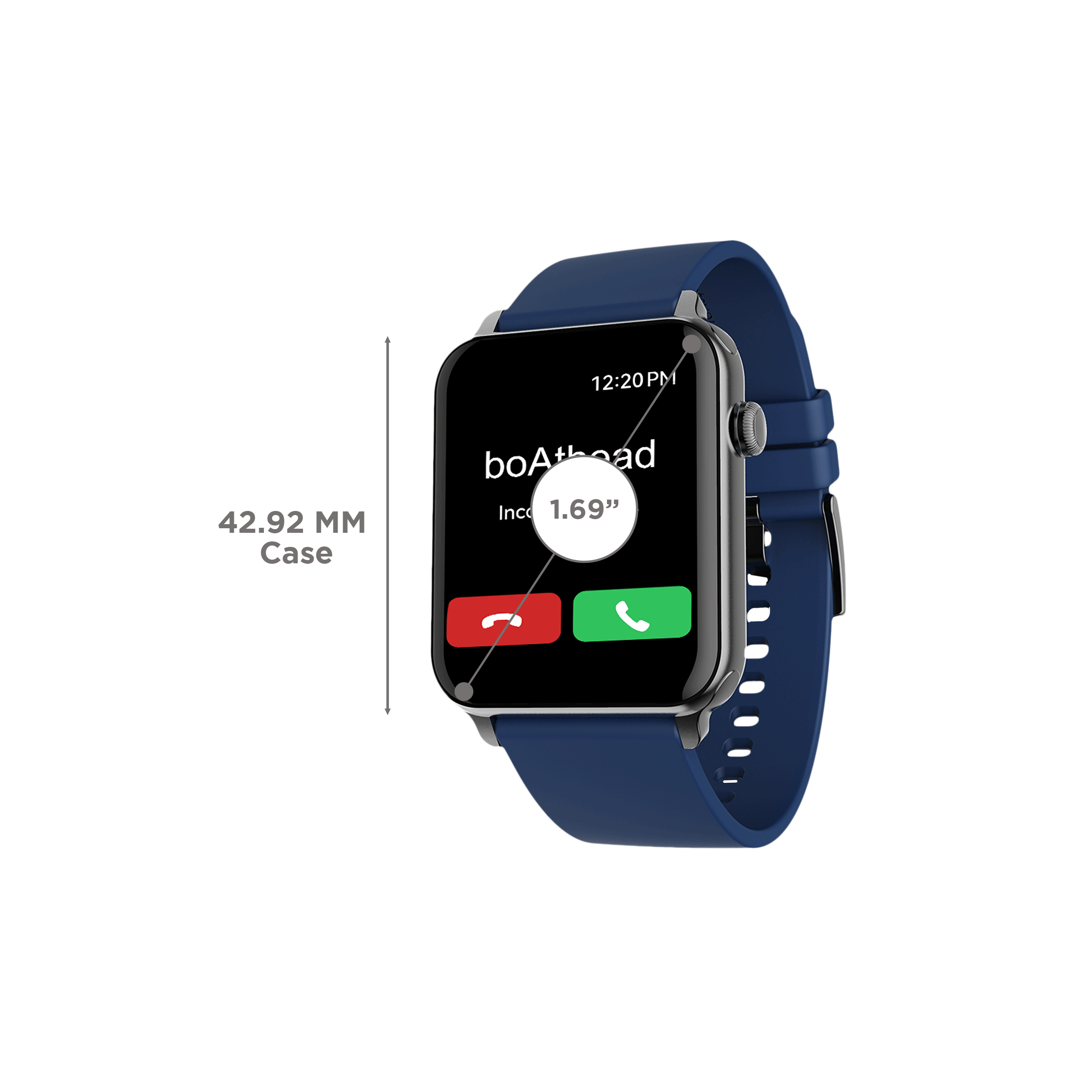 boAt Wave Voice Smartwatch with Bluetooth Calling (42.92mm HD Display, IP68 Water Resistant, Ink Blue Strap)_3