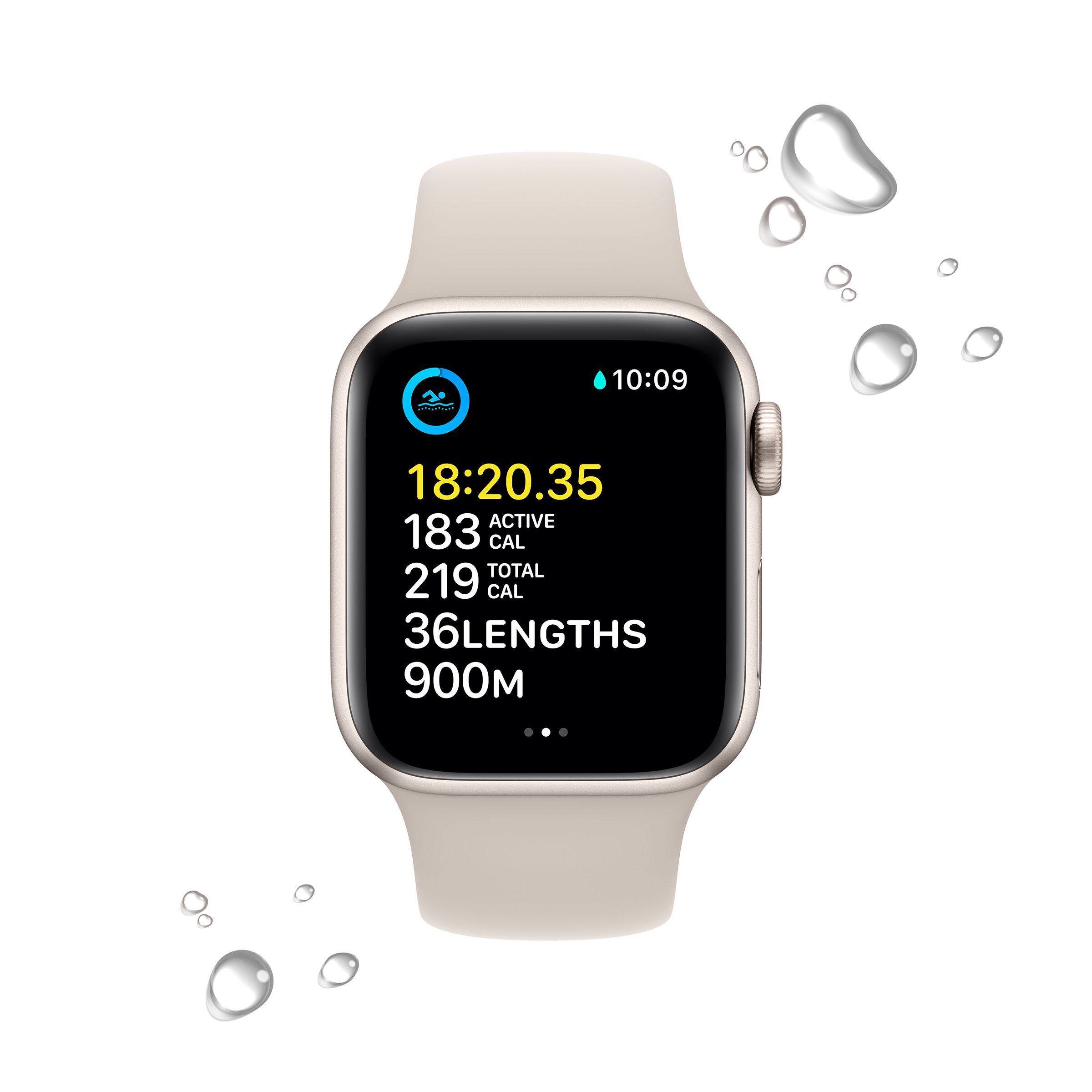 Apple Watch SE GPS + Cellular with Sports Band (40mm Retina LTPO OLED Display, Starlight Aluminium Case)_4
