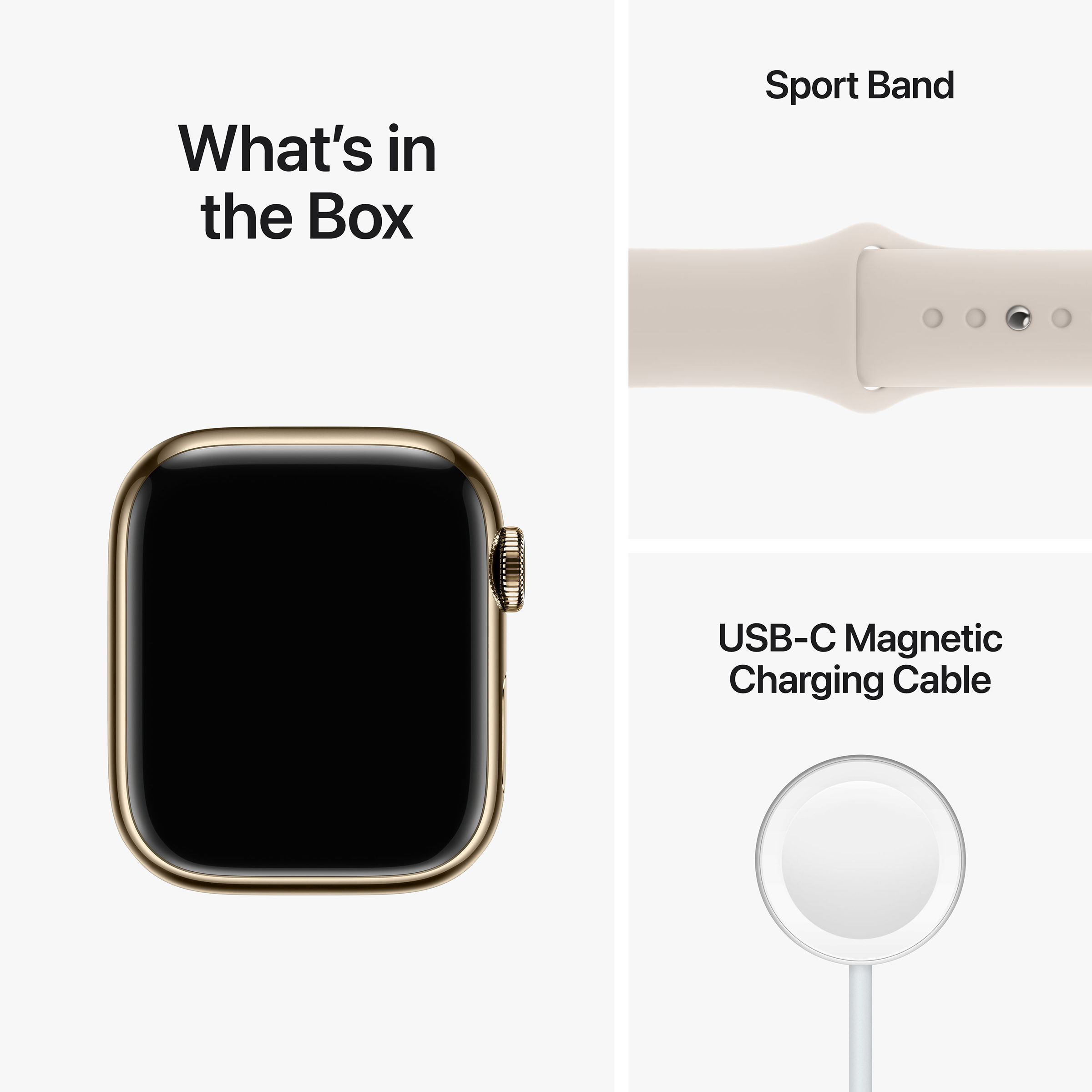 Apple Watch Series 8 GPS + Cellular with Sports Band (41mm Retina LTPO OLED Display, Gold Stainless Steel Case)_9