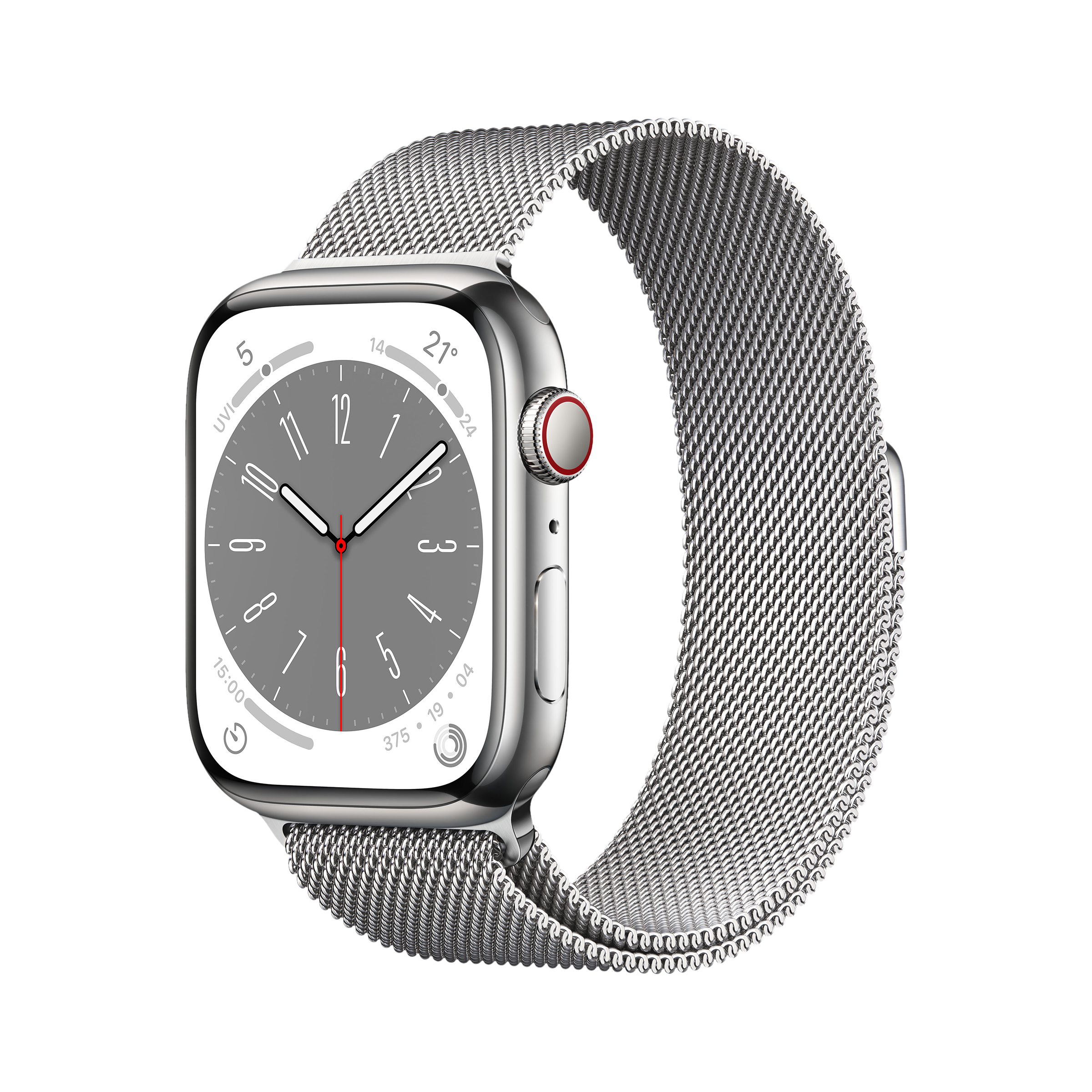 Apple Watch Series 8 GPS + Cellular with Sports Band (45mm Retina LTPO OLED Display, Silver Stainless Steel Case)_1