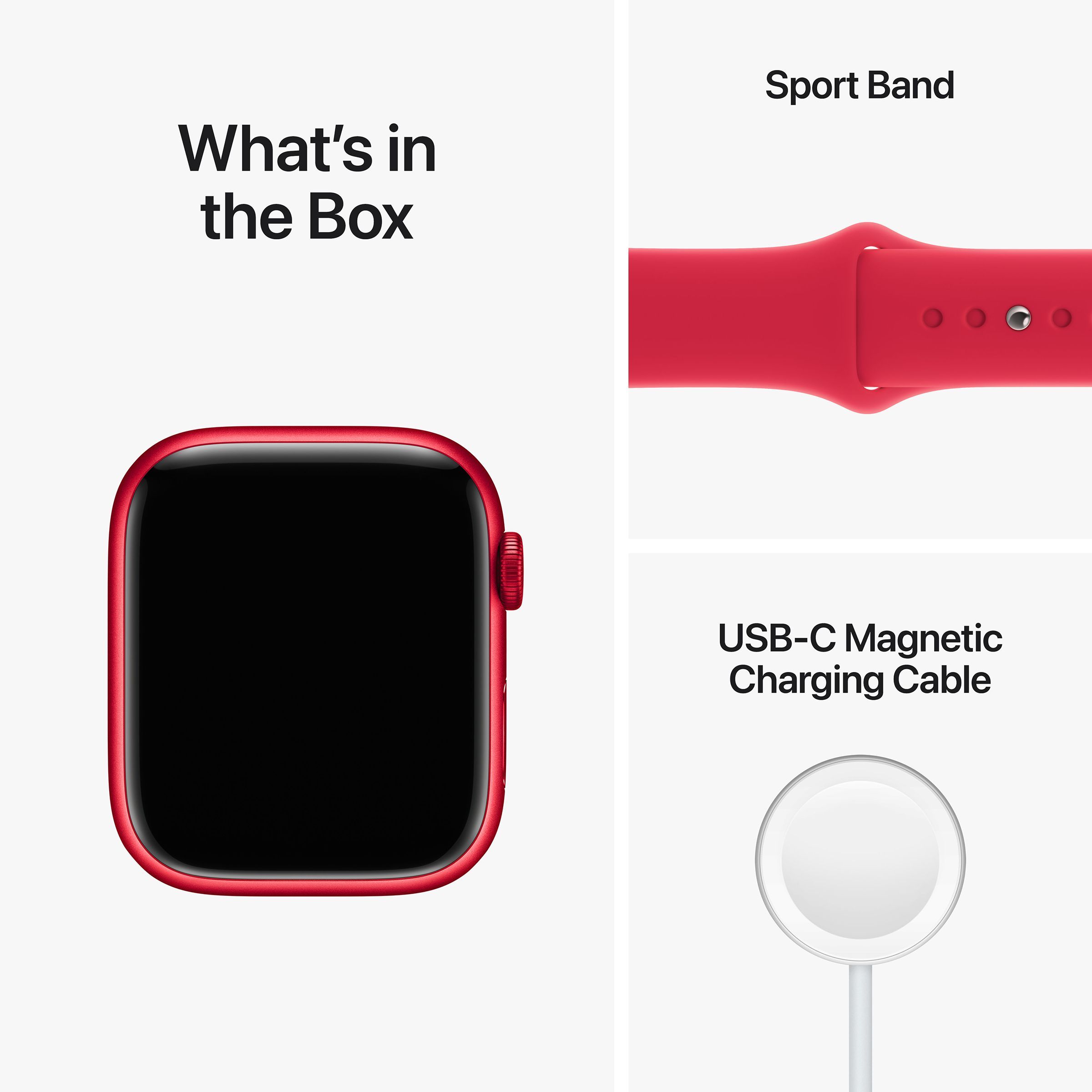Apple Watch Series 8 GPS with Sports Band (45mm Retina LTPO OLED Display, Red Aluminium Case)_9