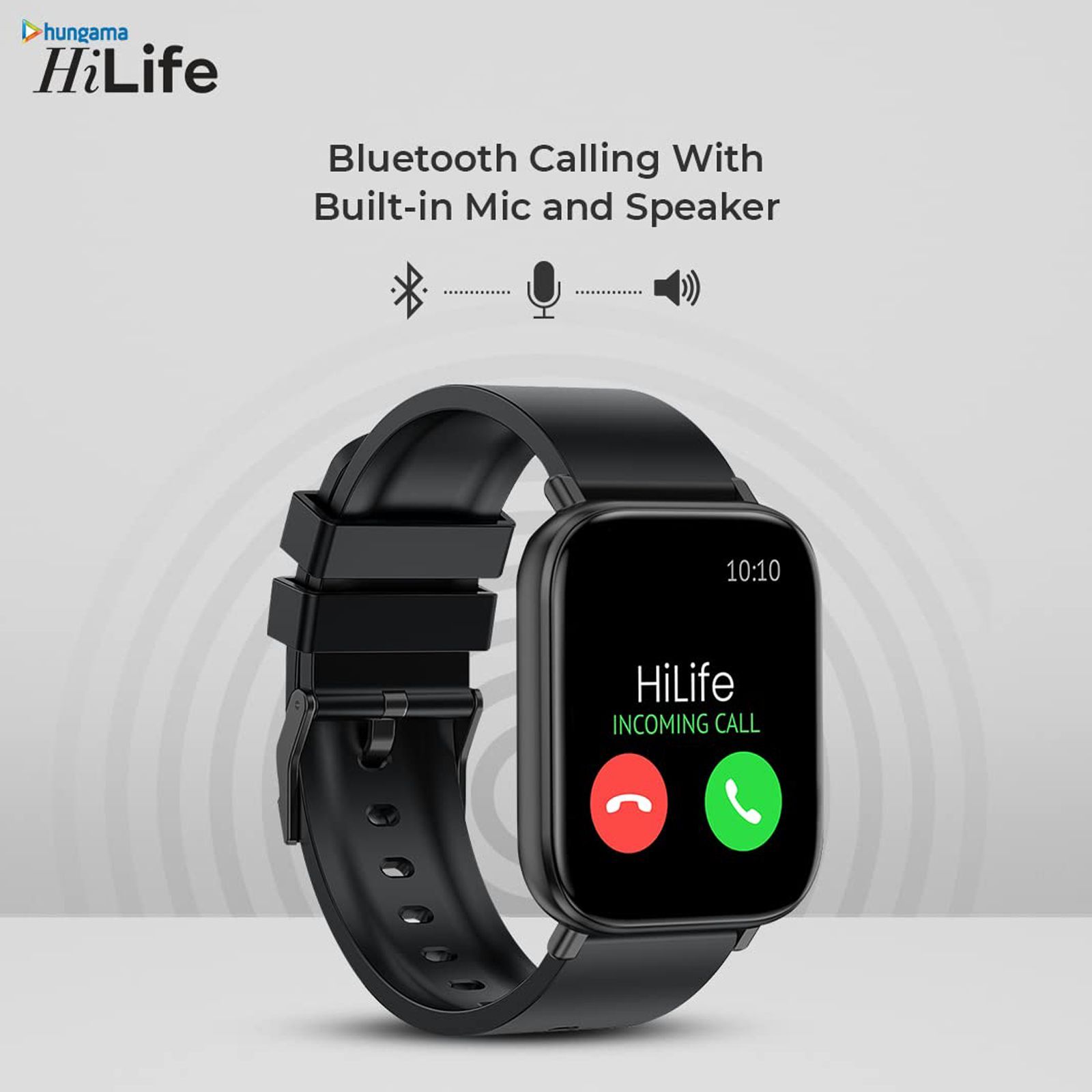 hungama HiLife G1 Smartwatch with Bluetooth Calling (44mm HD Display, IP67 Water Proof, Black Strap)_7