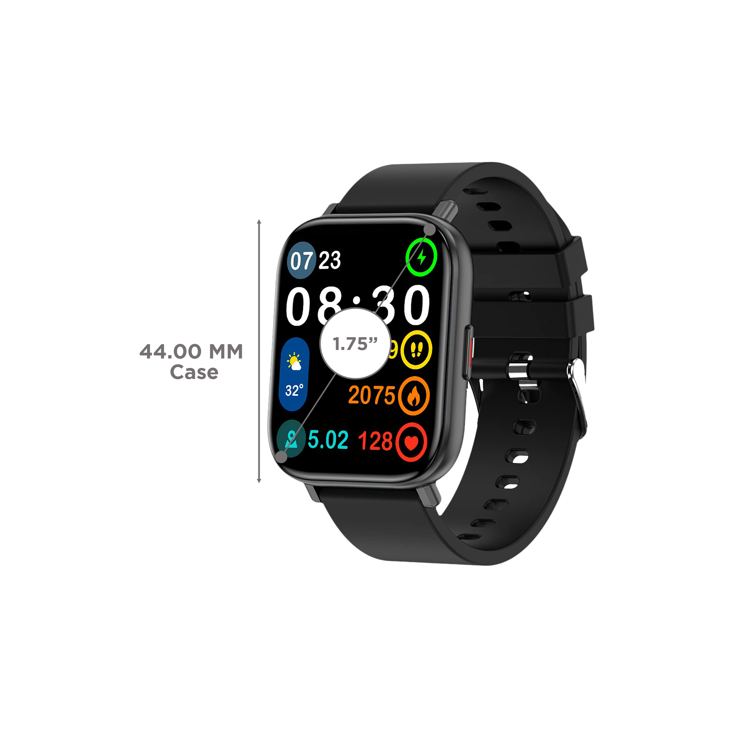 hungama HiLife G1 Smartwatch with Bluetooth Calling (44mm HD Display, IP67 Water Proof, Black Strap)_3