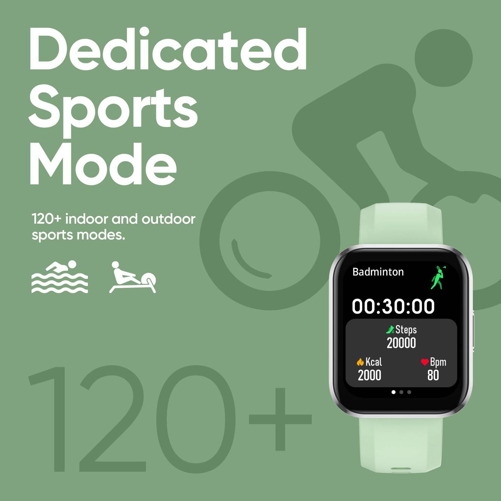 DIZO D Talk DW32051 Smartwatch with Bluetooth Calling (45.7mm Display, Water Resistant, Light Green Strap)_8