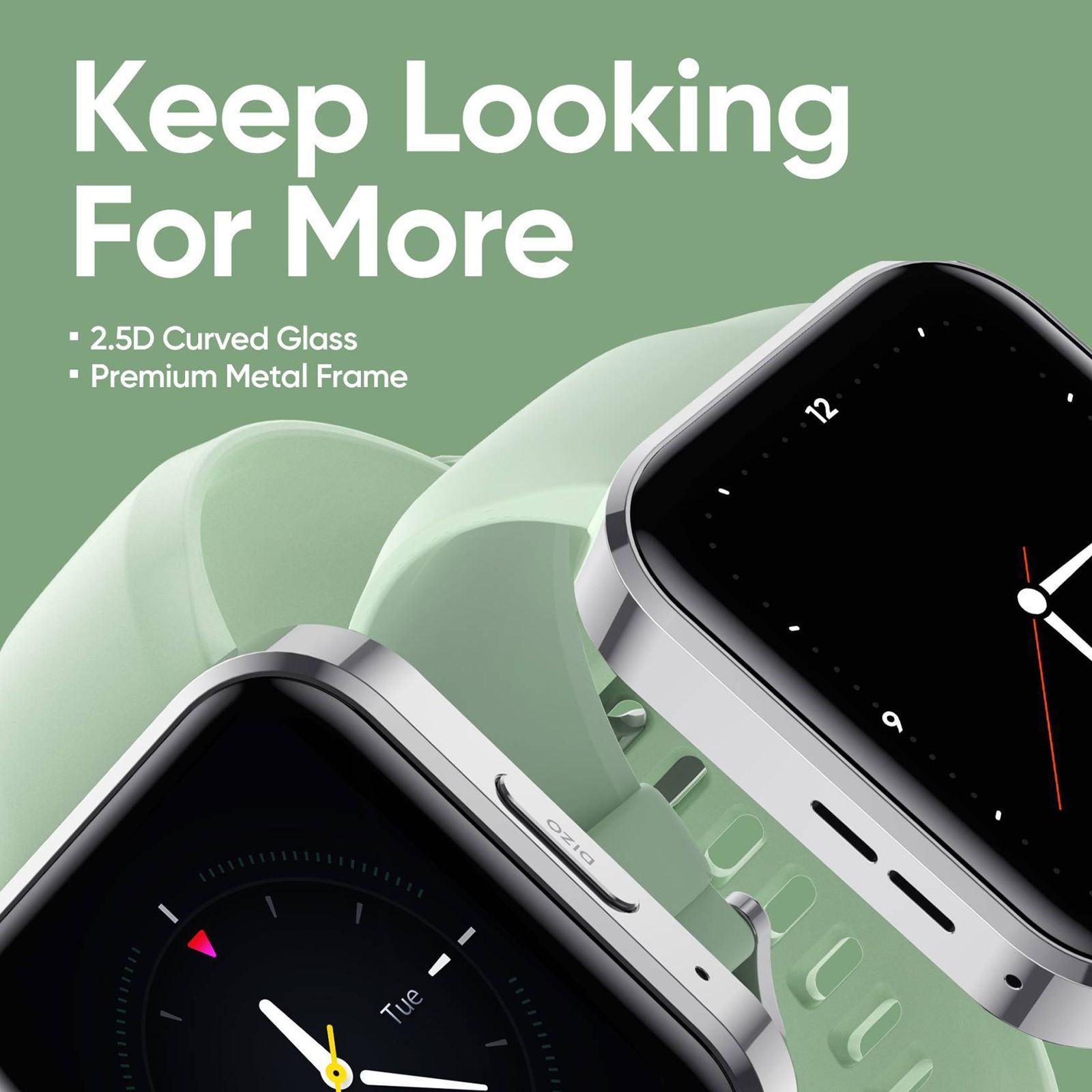 DIZO D Talk DW32051 Smartwatch with Bluetooth Calling (45.7mm Display, Water Resistant, Light Green Strap)_9