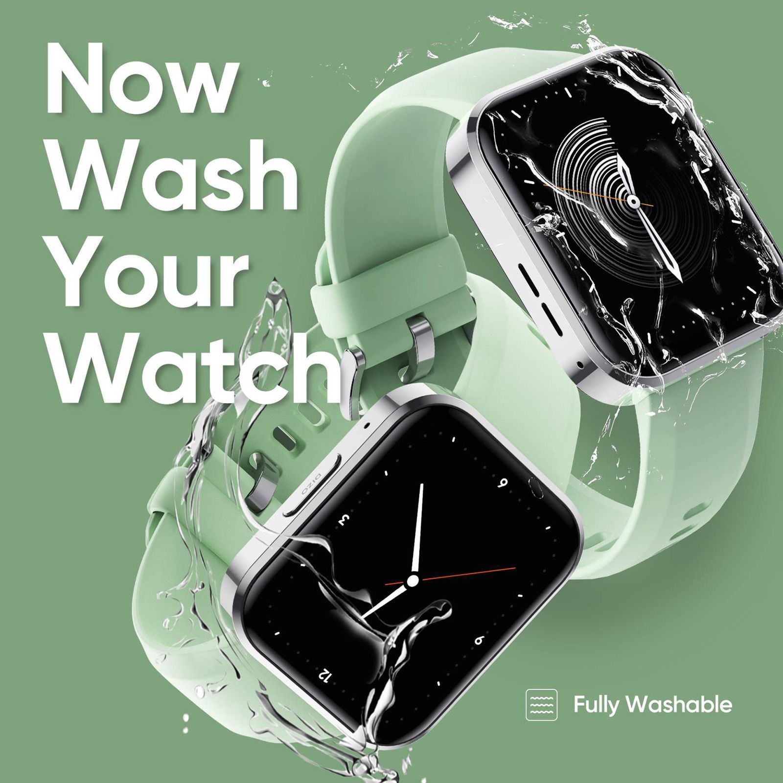 DIZO D Talk DW32051 Smartwatch with Bluetooth Calling (45.7mm Display, Water Resistant, Light Green Strap)_10