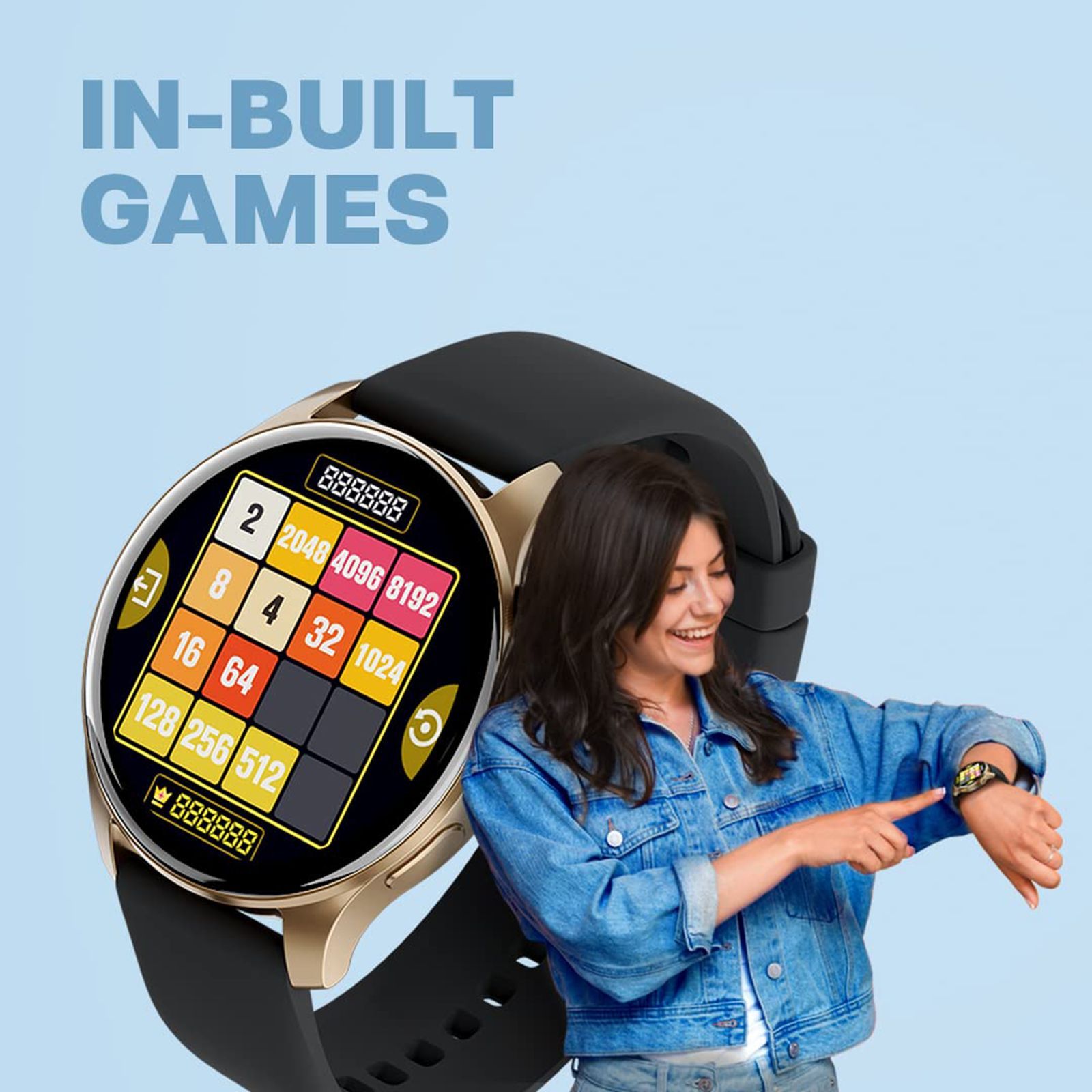 TITAN Talk Smartwatch with Bluetooth Calling (35.3mm AMOLED Display, IP68 Water Resistant, Black Strap)_5