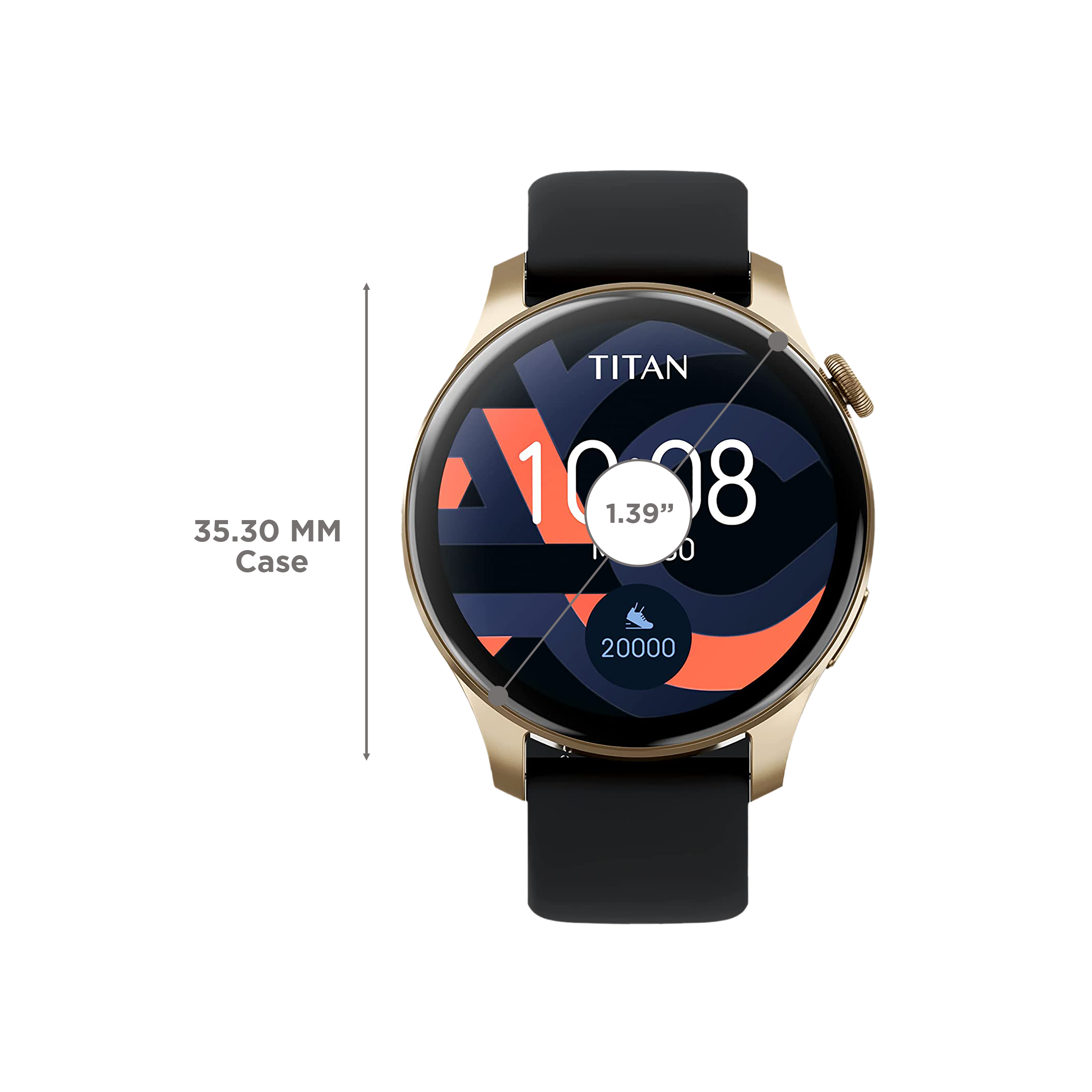 TITAN Talk Smartwatch with Bluetooth Calling (35.3mm AMOLED Display, IP68 Water Resistant, Black Strap)_3
