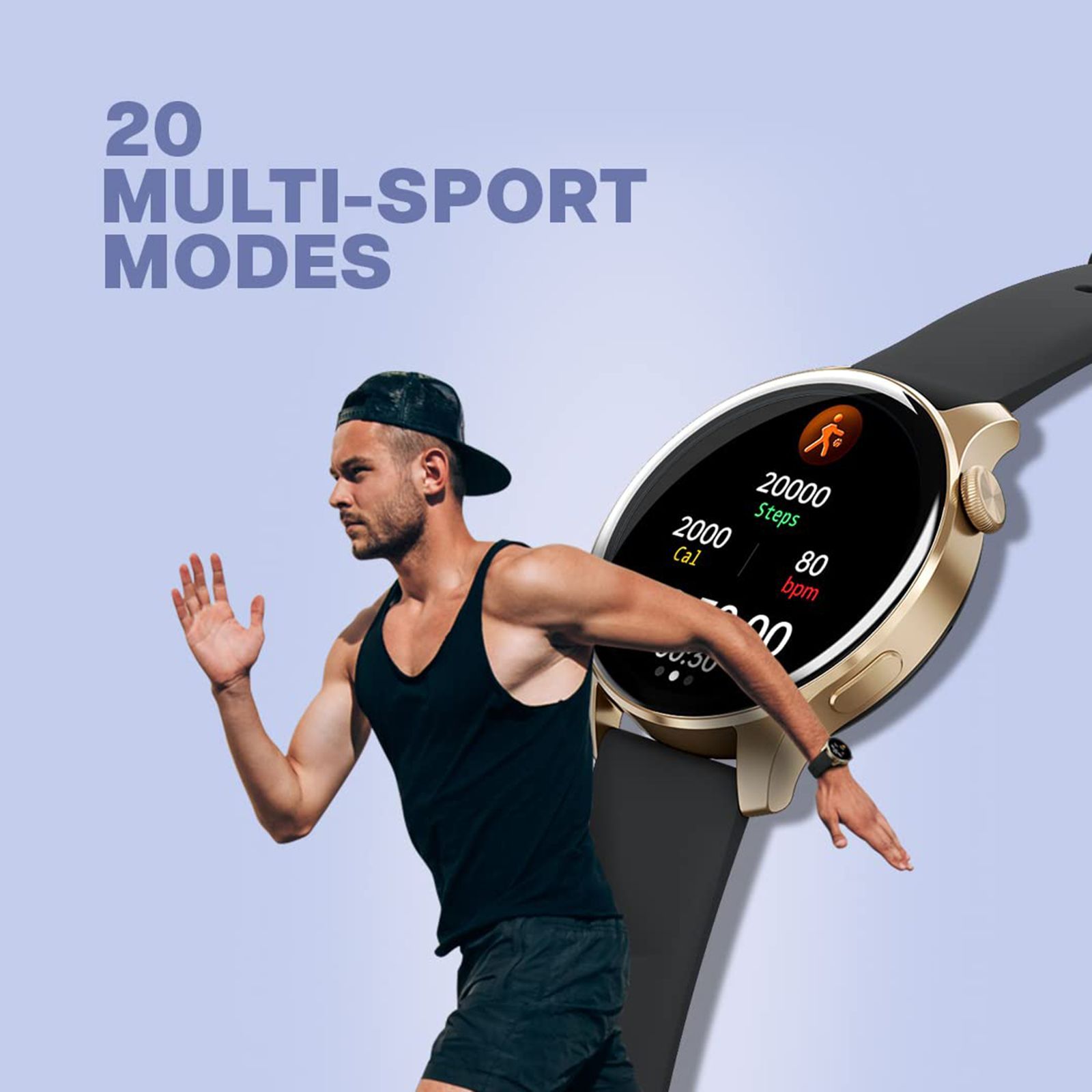 TITAN Talk Smartwatch with Bluetooth Calling (35.3mm AMOLED Display, IP68 Water Resistant, Blue Strap)_10