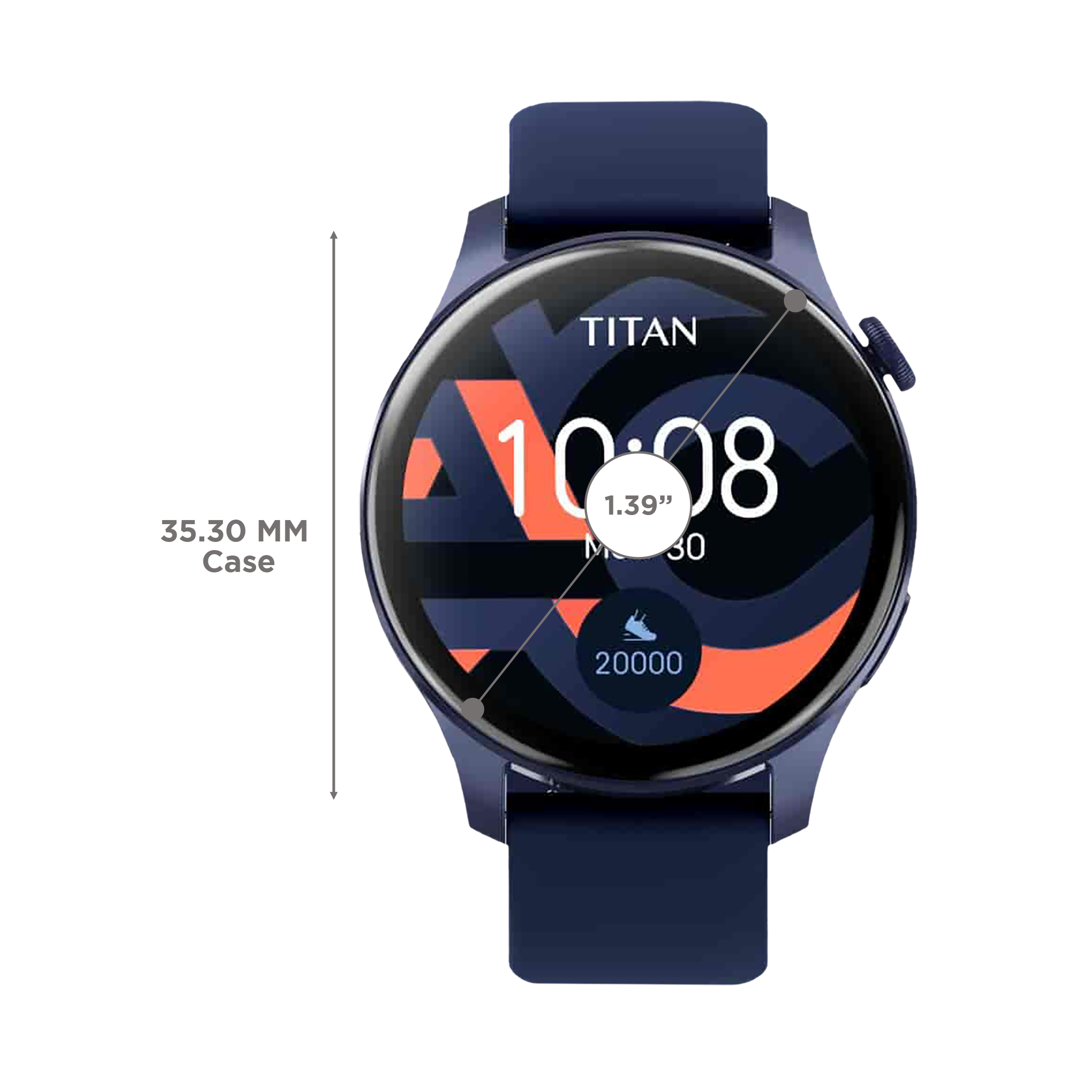 TITAN Talk Smartwatch with Bluetooth Calling (35.3mm AMOLED Display, IP68 Water Resistant, Blue Strap)_3
