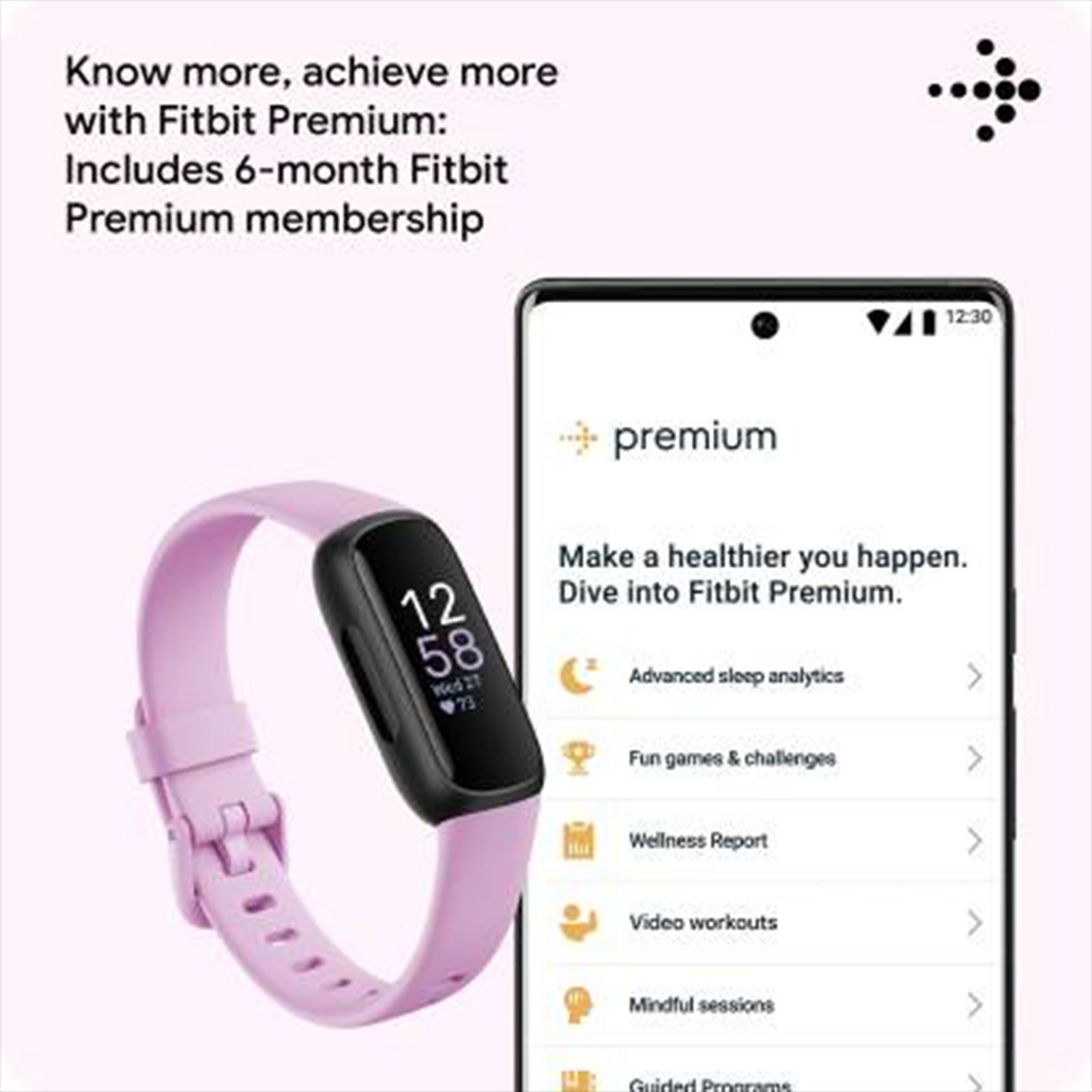 fitbit Inspire 3 Fitness Tracker with Stress Management (0.74 Inch Always-On AMOLED Display, Water Resistant, Lilac Bliss Strap)_14