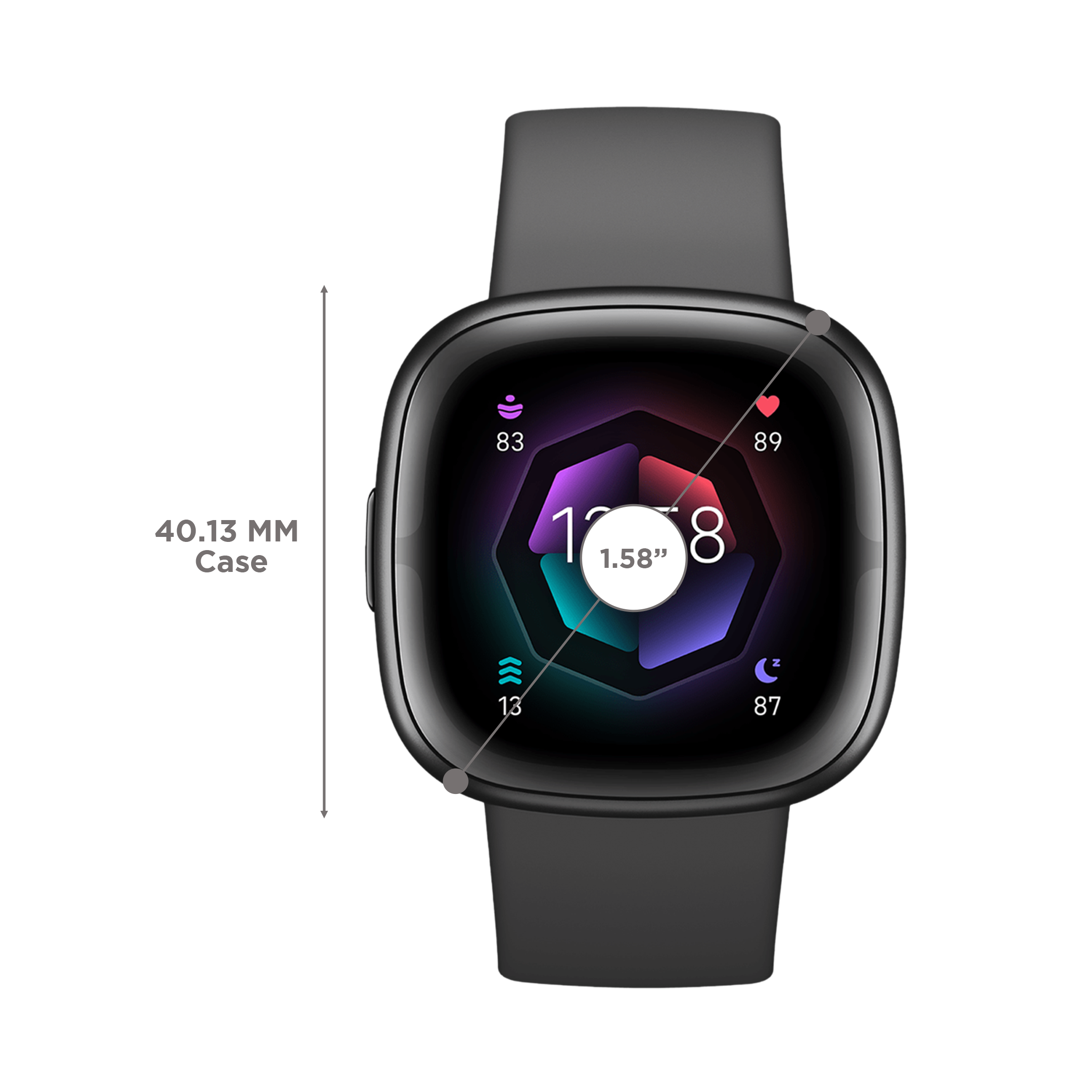 fitbit Sense 2 Smartwatch with Activity Tracker (40.1mm Always-on Display, Water Resistant, Shadow Grey Strap)_3