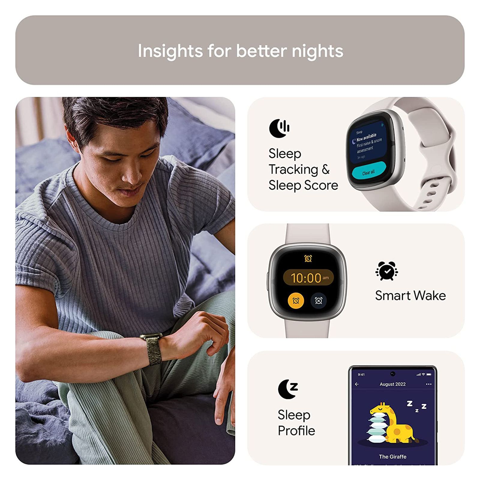 fitbit Sense 2 Smartwatch with Stress Management (1.58 Inch Always-On AMOLED Display, Water Resistant, Lunar White Strap)_6