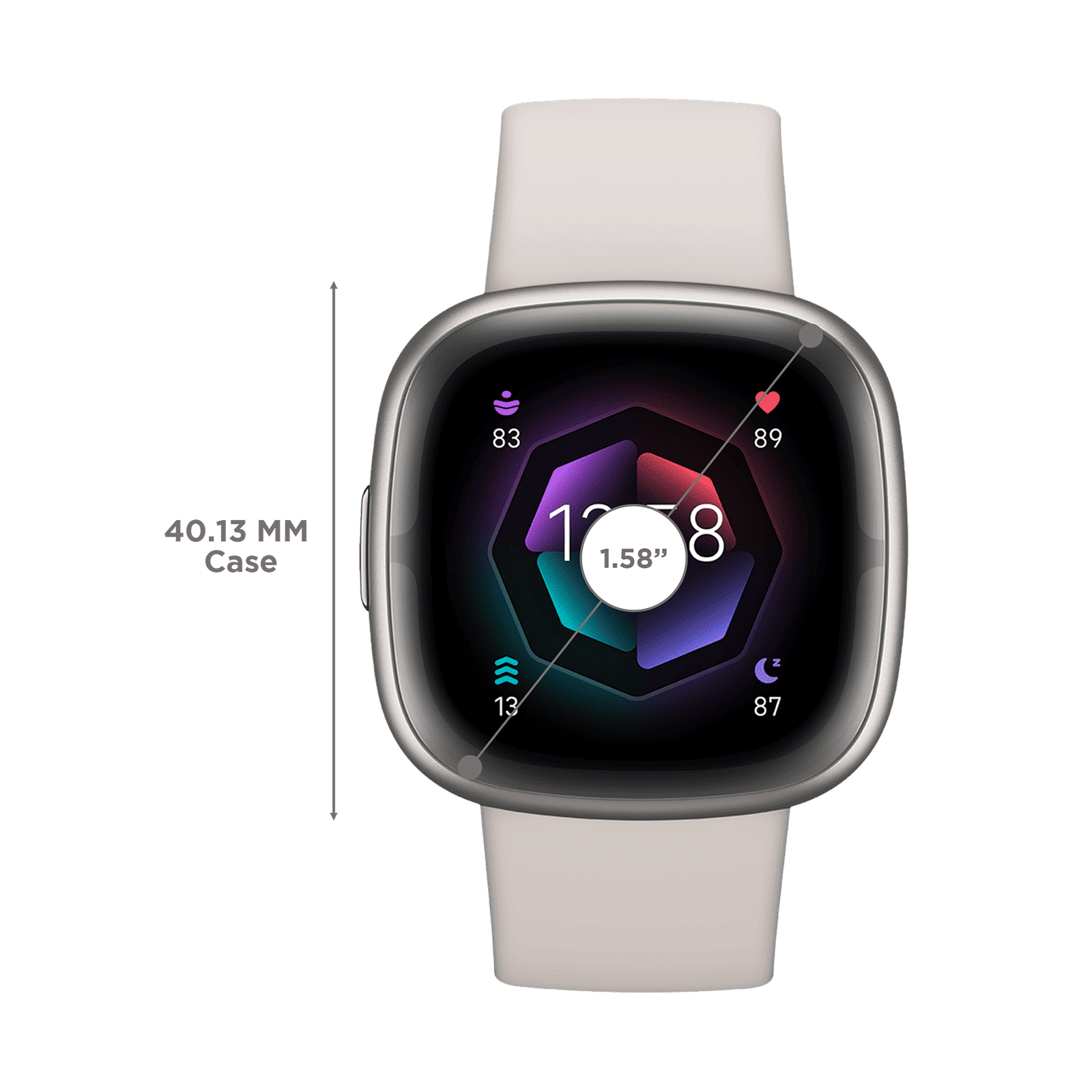 fitbit Sense 2 Smartwatch with Stress Management (1.58 Inch Always-On AMOLED Display, Water Resistant, Lunar White Strap)_2