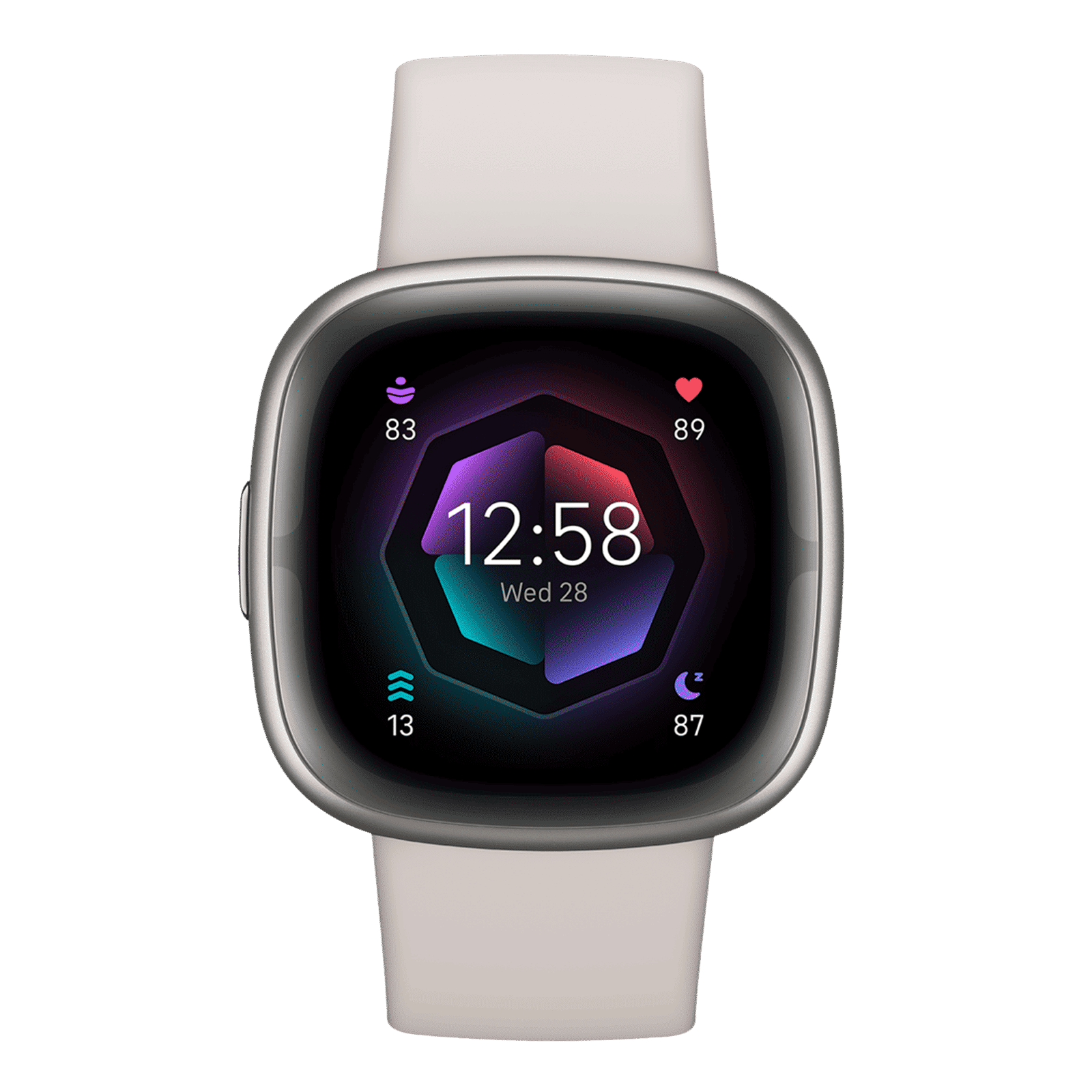 fitbit Sense 2 Smartwatch with Stress Management (1.58 Inch Always-On AMOLED Display, Water Resistant, Lunar White Strap)_4