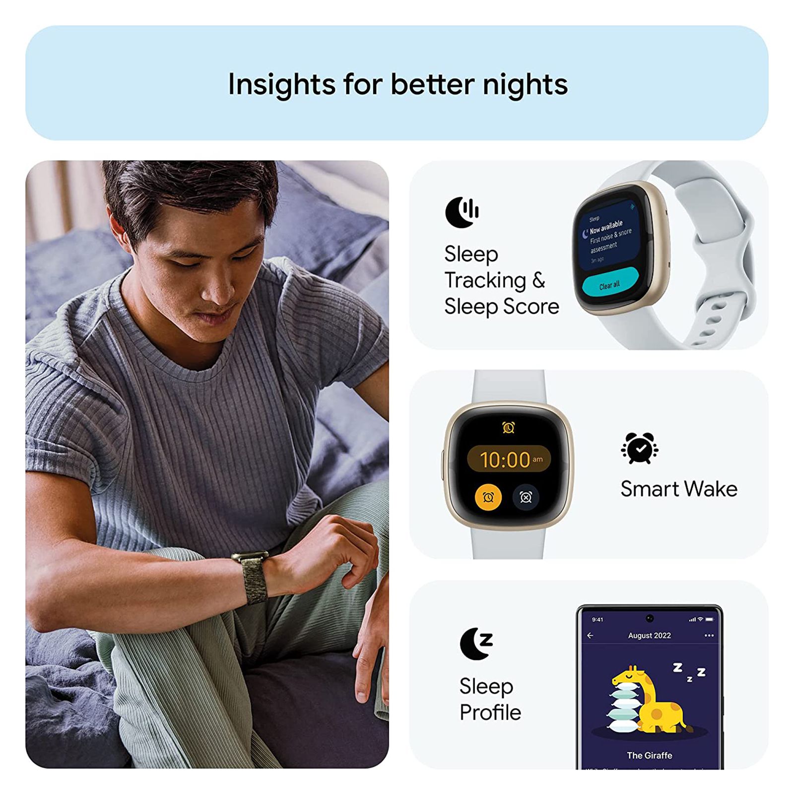 fitbit Sense 2 Smartwatch with Stress Management (1.58 Inch Always-On AMOLED Display, Water Resistant, Blue Mist Strap)_9