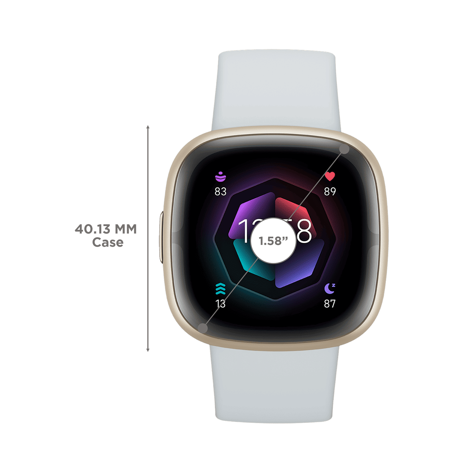 fitbit Sense 2 Smartwatch with Stress Management (1.58 Inch Always-On AMOLED Display, Water Resistant, Blue Mist Strap)_2