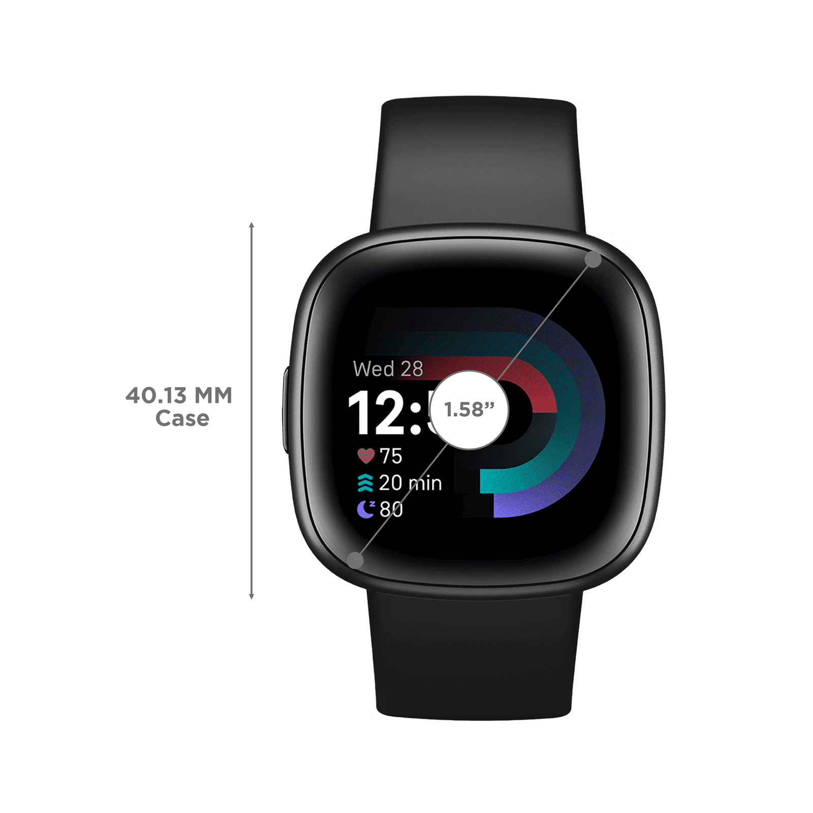 fitbit Versa 4 Smartwatch with Sleep Tools (1.58 Inch Always-On AMOLED Display, 50 Meter Water Resistant, Black Strap)_2