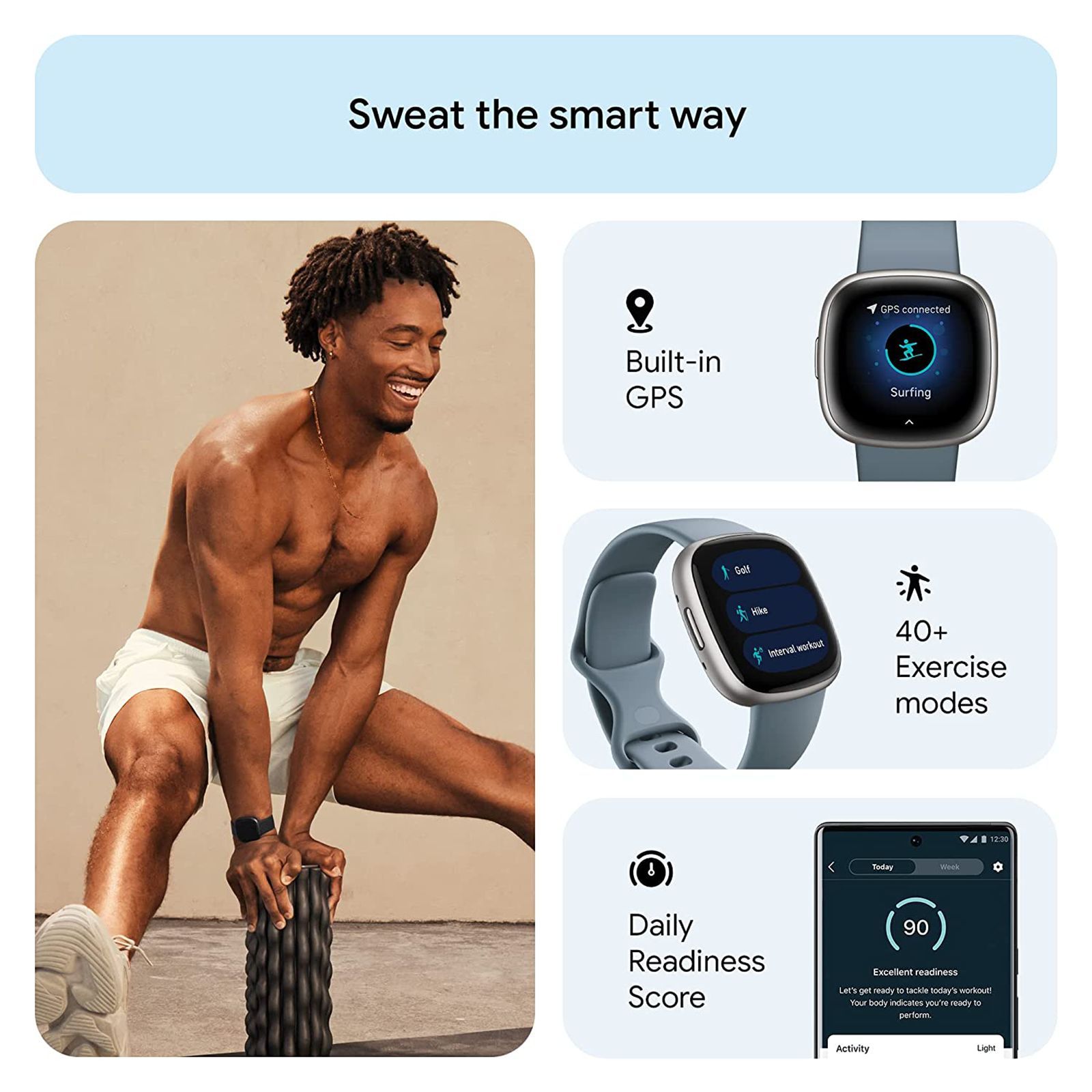 fitbit Versa 4 Smartwatch with Sleep Tools (1.58 Inch Always-On AMOLED Display, Water Resistant, Waterfall Blue Strap)_7