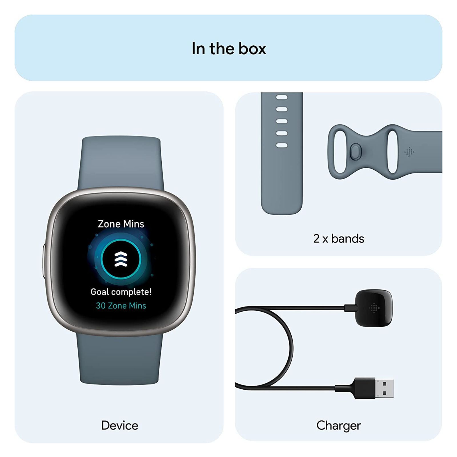 fitbit Versa 4 Smartwatch with Sleep Tools (1.58 Inch Always-On AMOLED Display, Water Resistant, Waterfall Blue Strap)_12