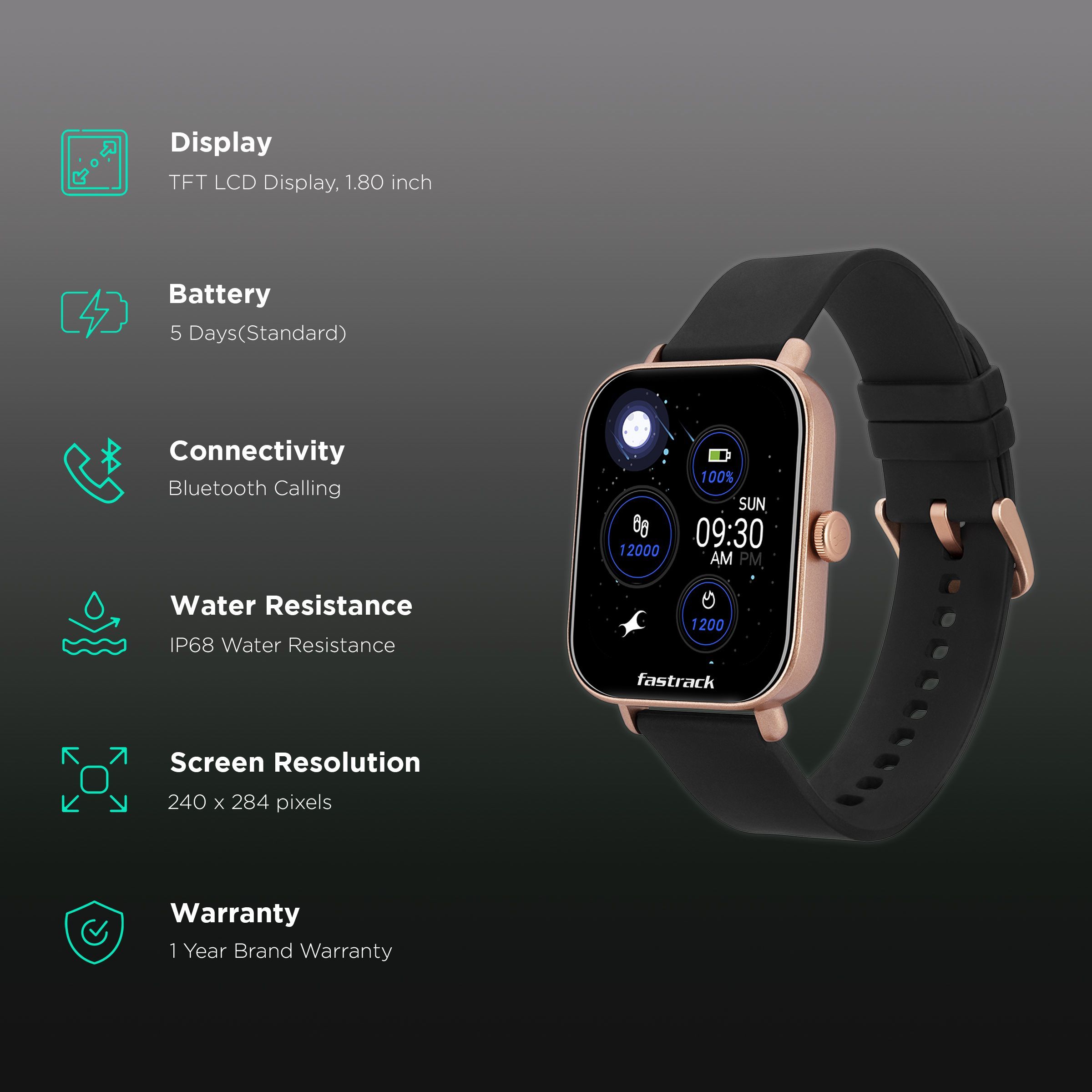 Fastrack Reflex VOX 2.0 Smartwatch with Bluetooth Calling (45mm TFT-LED Display, IP68 Water Resistant, Black Strap)_2