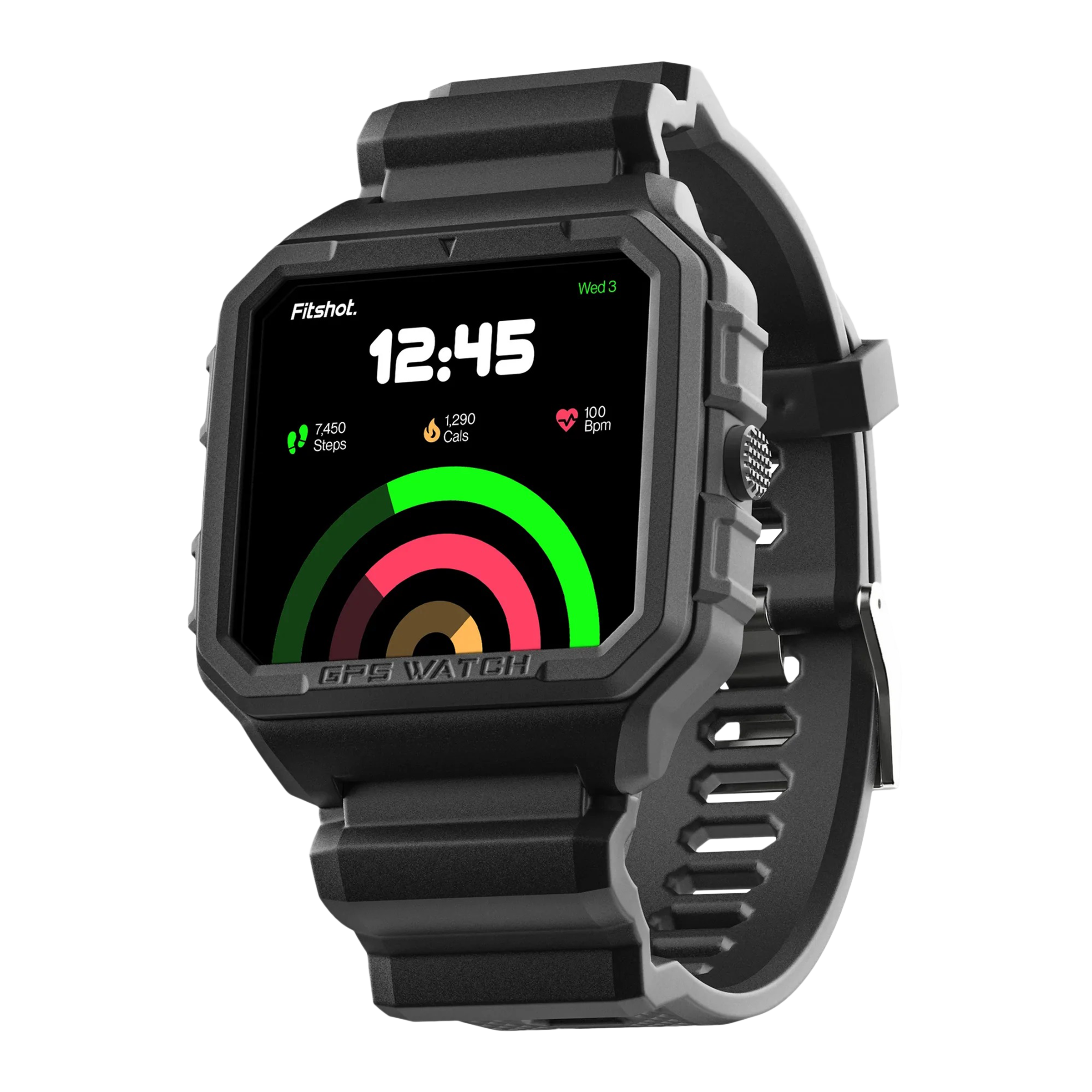 Fitshot Axis Smartwatch with Activity Tracker (38.6mm Cosmic Display, 5ATM Water Resistant, Black Strap)_4