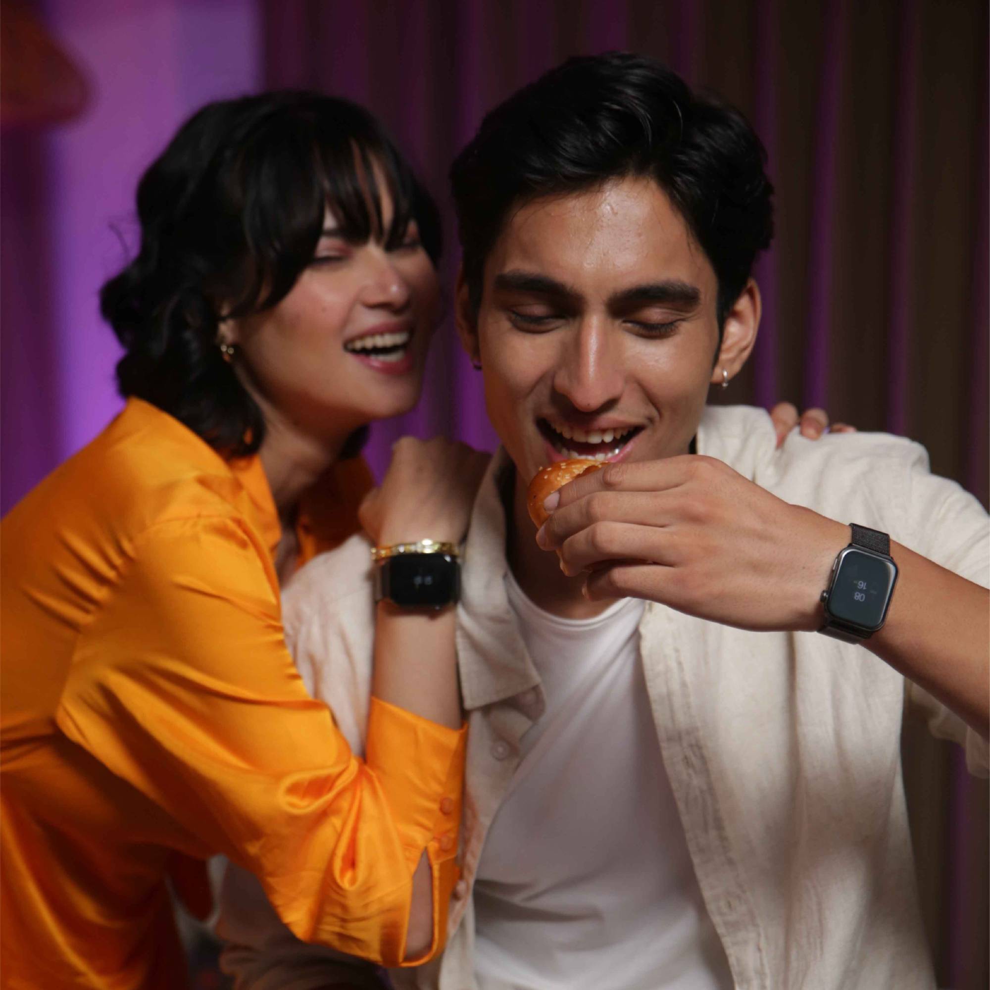 Fitshot Crystal Smartwatch with Bluetooth Calling (45.72mm AMOLED Display, IP68 Water Resistant, Metallic Black Strap)_4