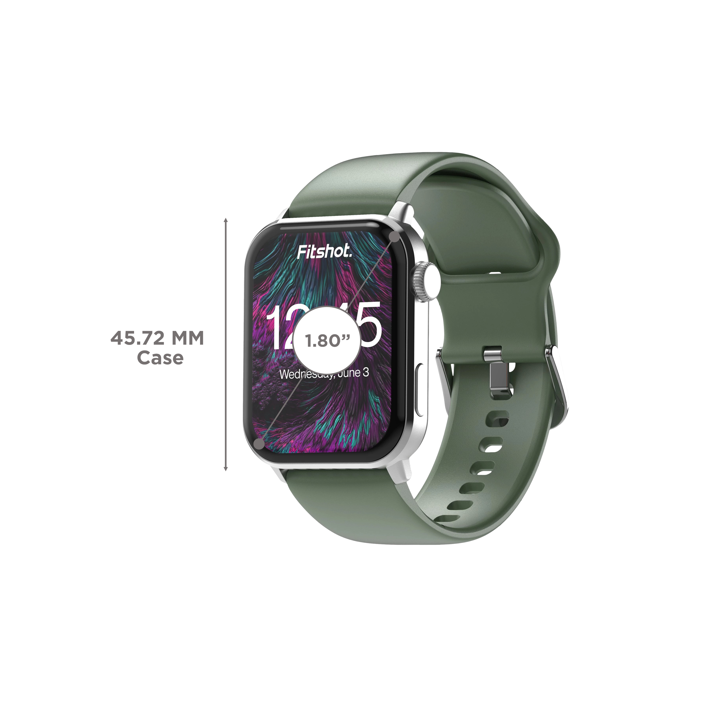 Fitshot Crystal Smartwatch with Bluetooth Calling (45.72mm AMOLED Display, IP68 Water Resistant, Seam Foam Green Strap) Fitshot Crystal Smartwatch with Bluetooth Calling (45.72mm AMOLED Display, IP68 Water Resistant, Seam Foam Green Strap)_3