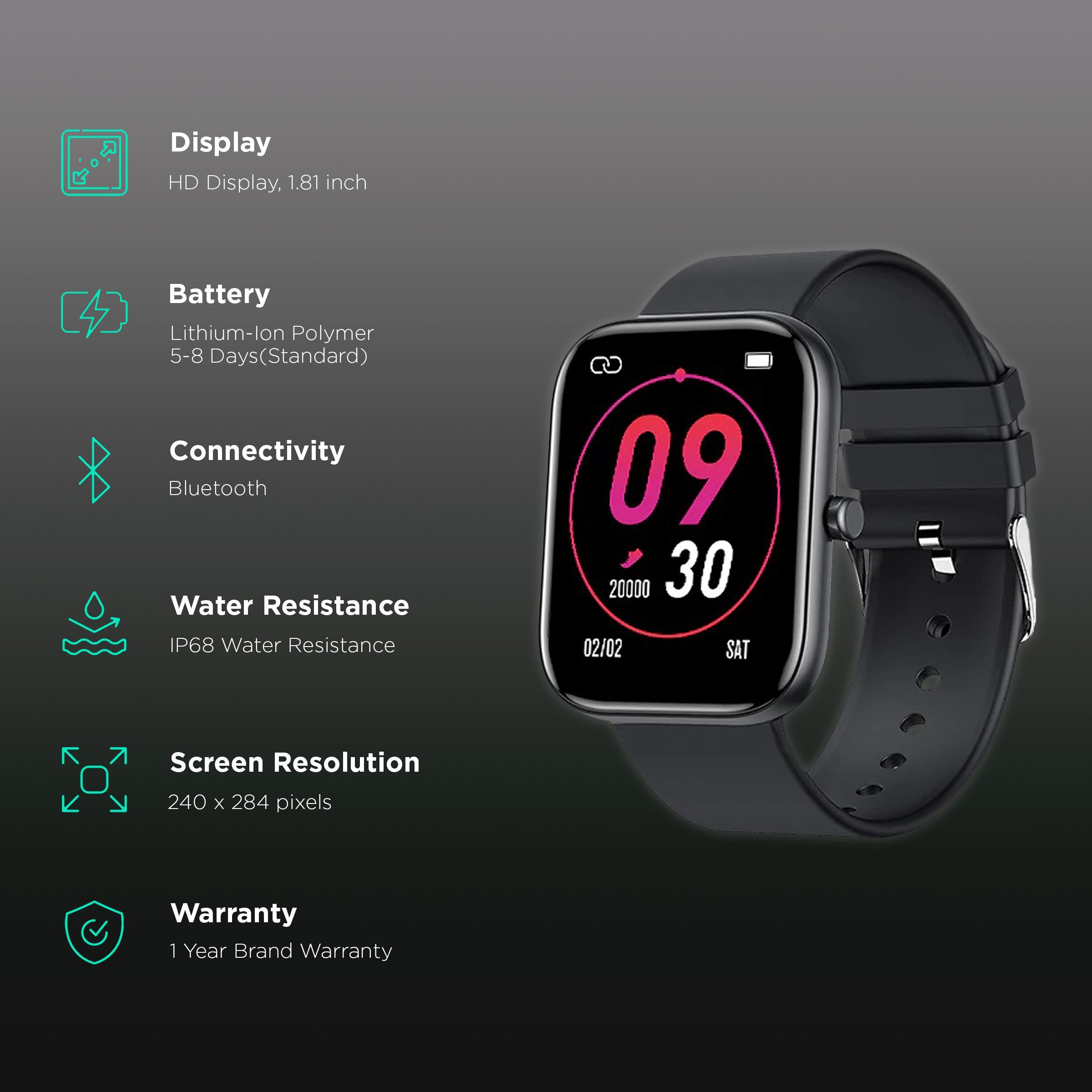 FIRE-BOLTT Dazzle Plus BSW037 Smartwatch with Activity Tracker (46mm HD Display, IP68 Water Resistant, Black Strap) FIRE-BOLTT Dazzle Plus BSW037 Smartwatch with Activity Tracker (46mm HD Display, IP68 Water Resistant, Black Strap)_2