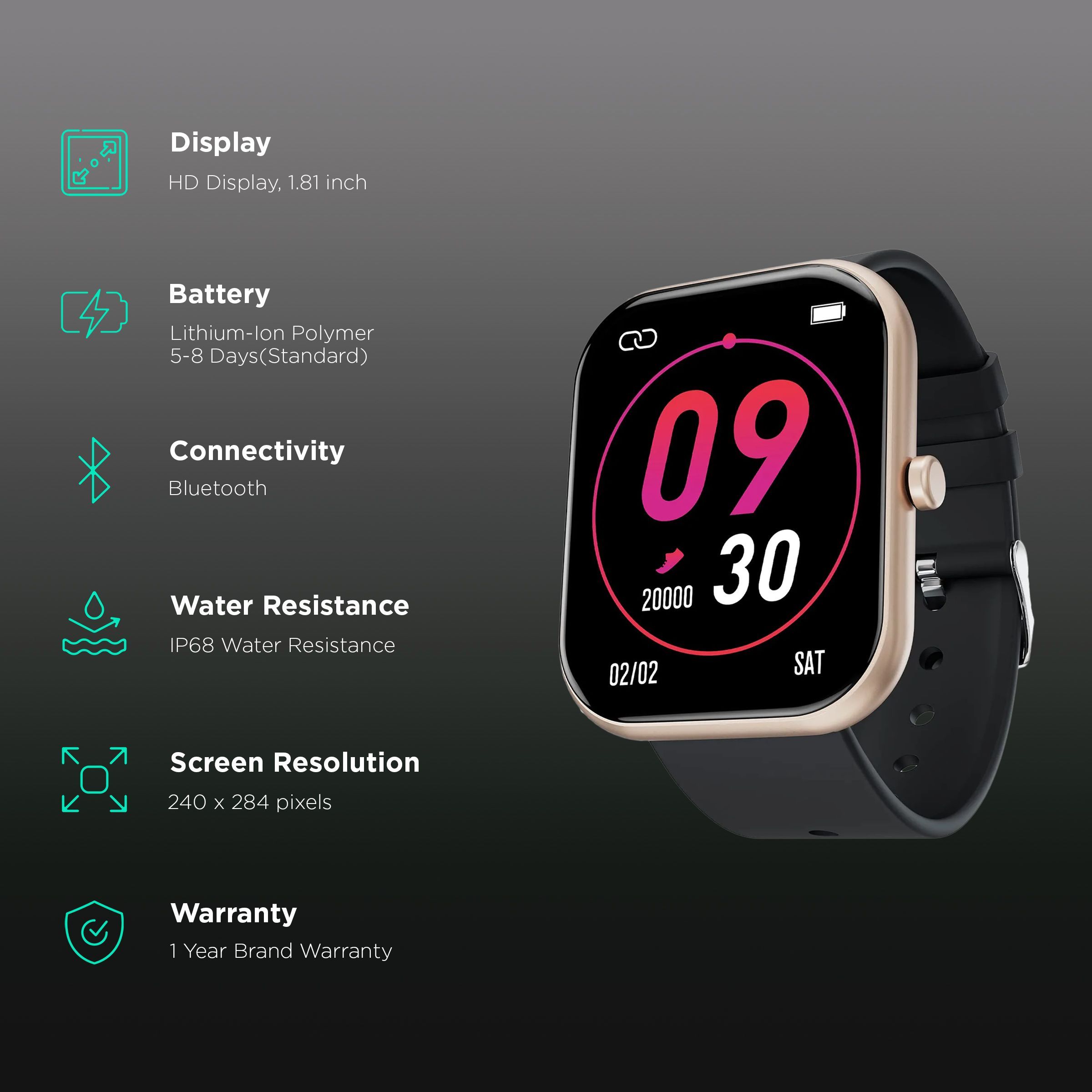 FIRE-BOLTT Dazzle Plus BSW037 Smartwatch with Activity Tracker (46mm HD Display, IP68 Water Resistant, Black Strap) FIRE-BOLTT Dazzle Plus BSW037 Smartwatch with Activity Tracker (46mm HD Display, IP68 Water Resistant, Black Strap)_2