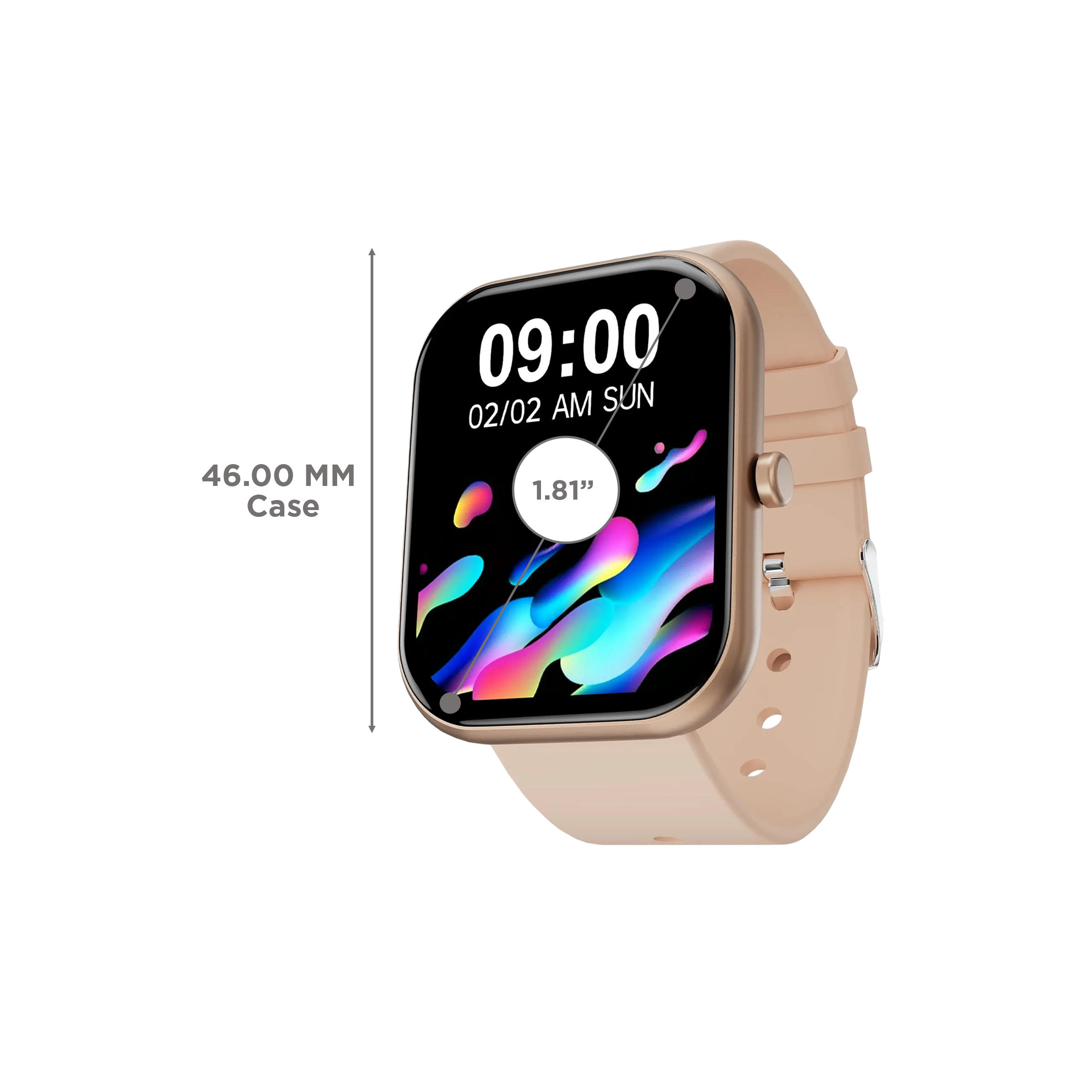 FIRE-BOLTT Dazzle Plus BSW037 Smartwatch with Activity Tracker (46mm HD Display, IP68 Water Resistant, Beige Strap)_3