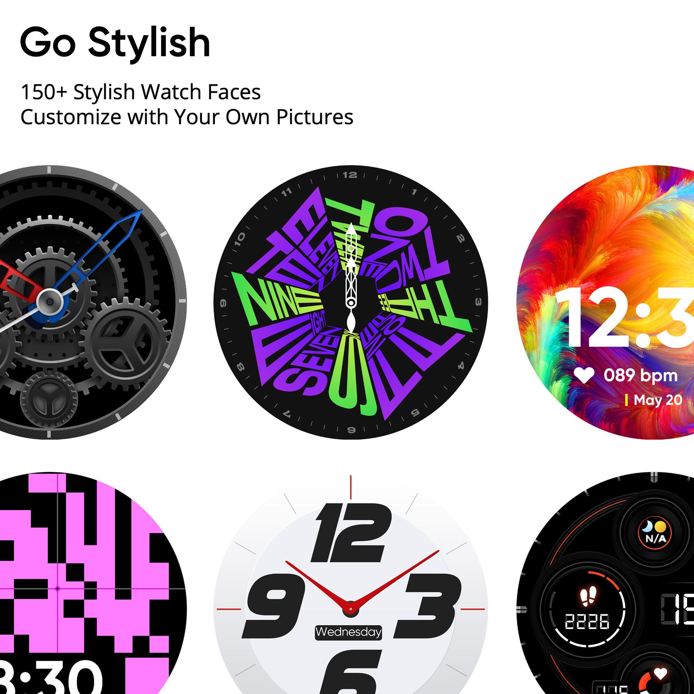 DIZO by realme TechLife Watch R Talk Go Smartwatch with Activity Tracker (35mm Display, Water Resistant, Silver White Strap)_4